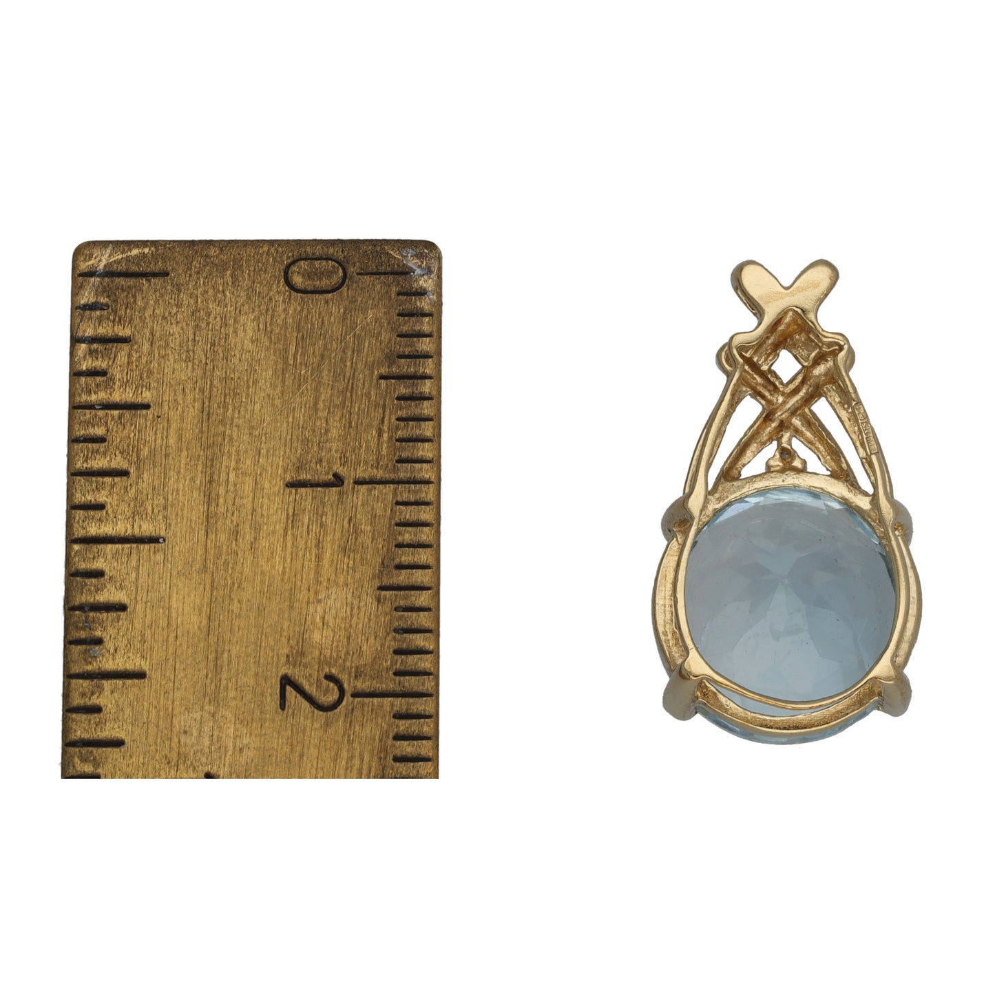 9ct Gold Topaz & Diamond Dress/Cocktail Pendant