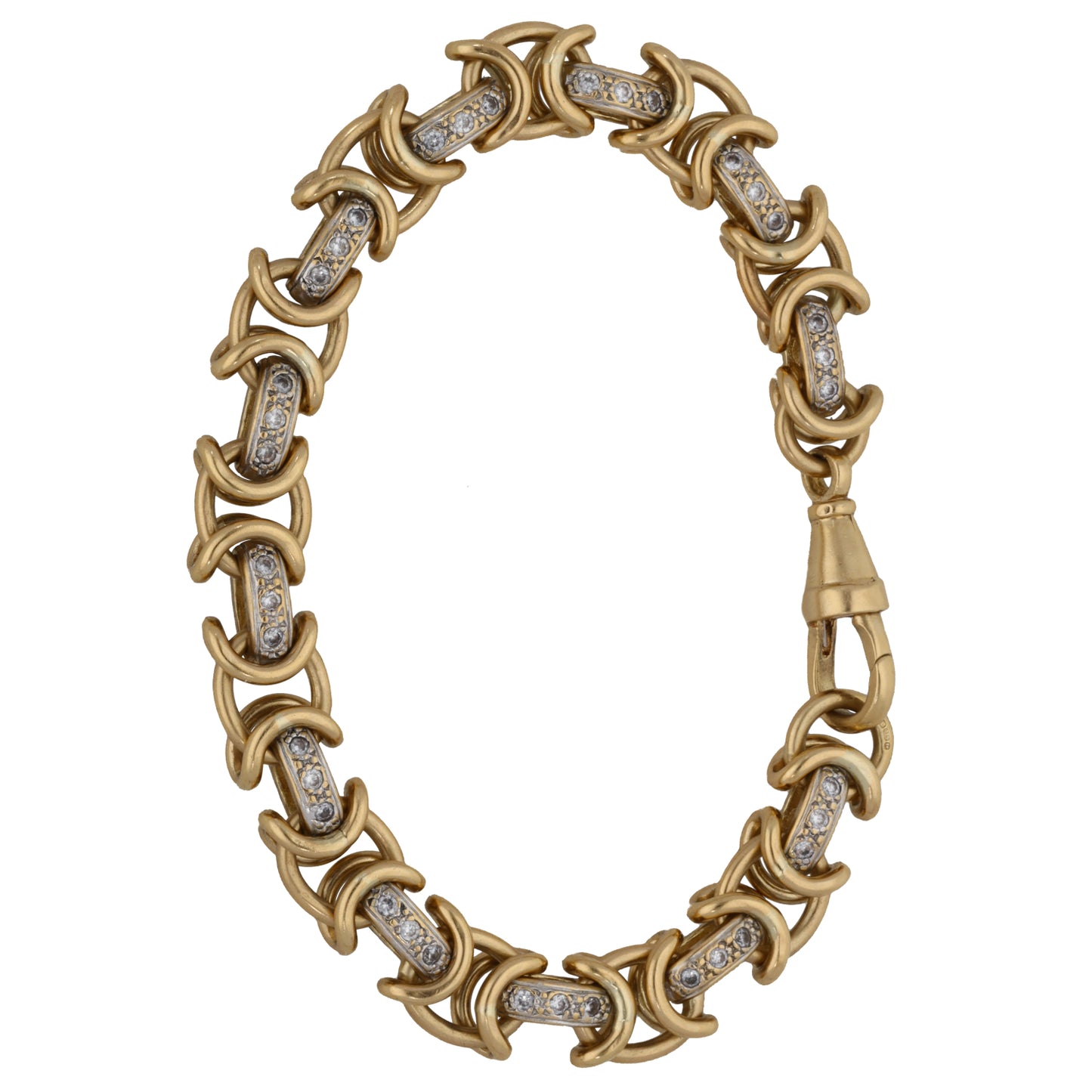 9ct Gold Cubic Zirconia Fancy Stone Set Bracelet