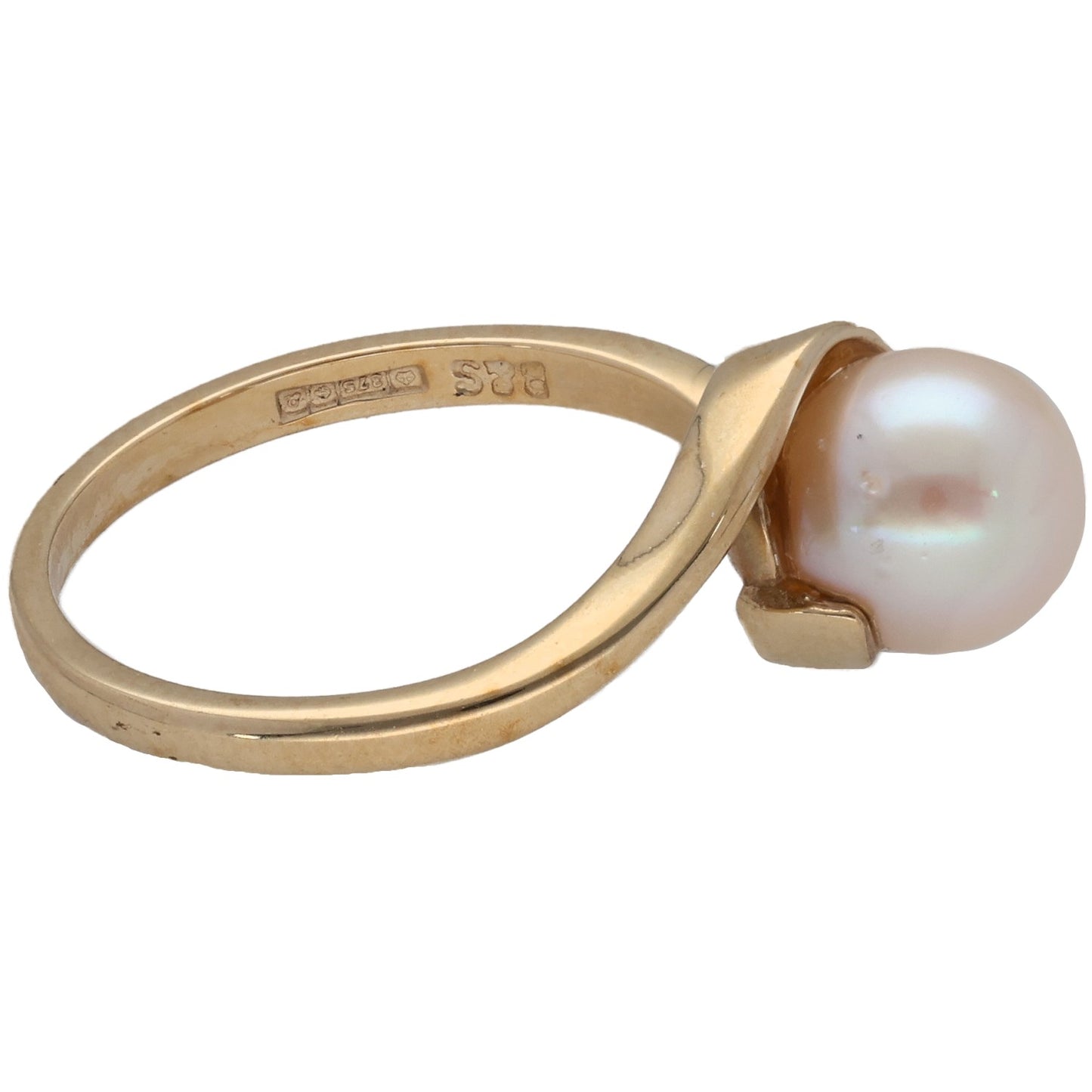 9ct Gold Cultured Pearl Dress/Cocktail Ring Size N