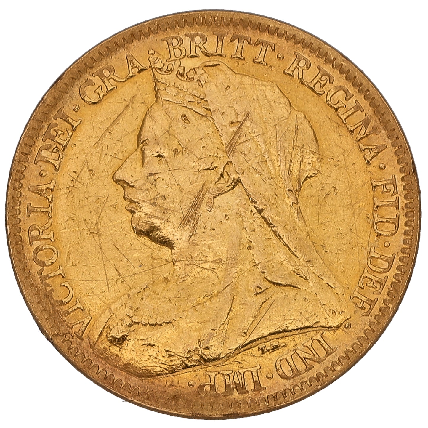 22ct Gold Queen Victoria Half Sovereign Coin 1901