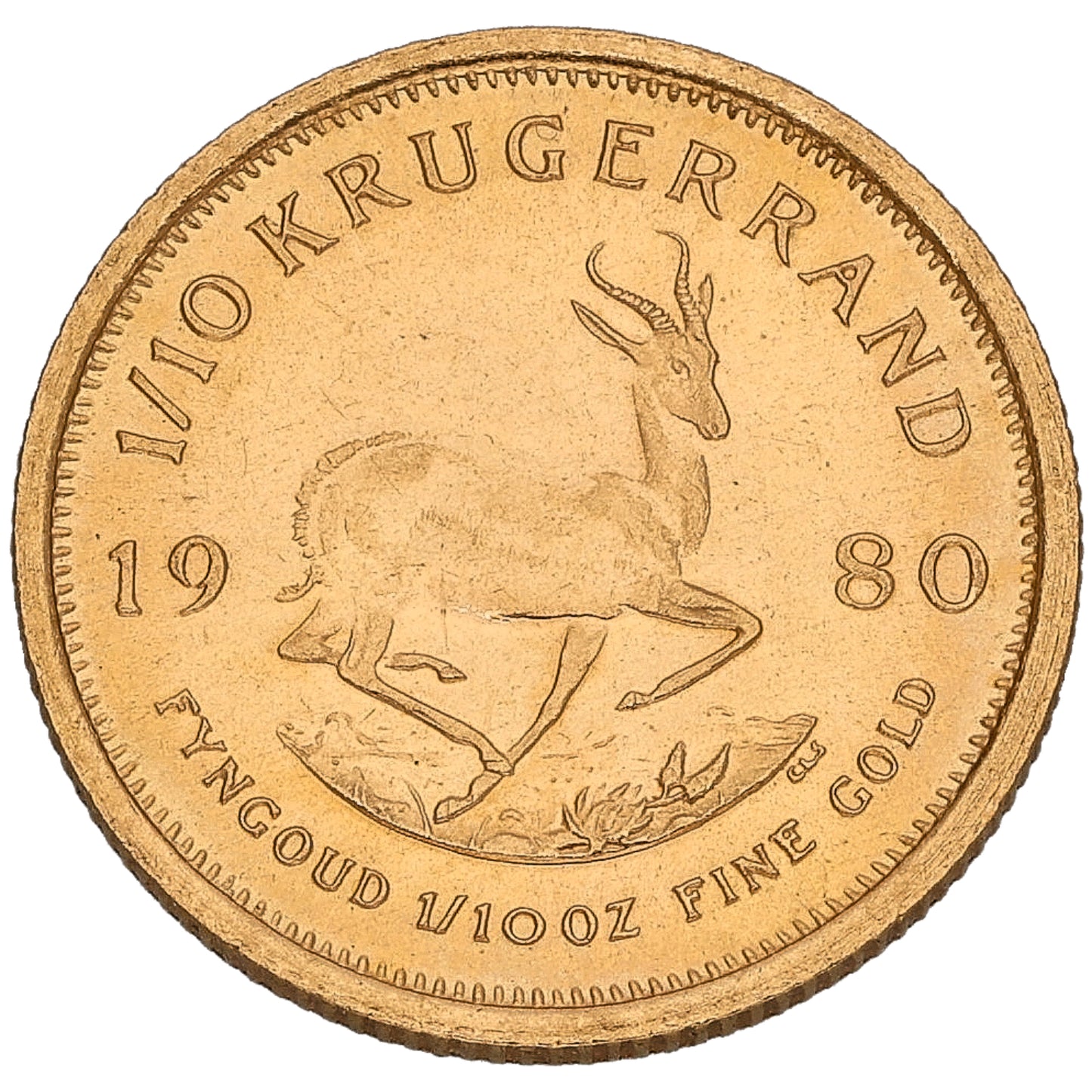 22ct Gold 1/10 OZ Krugerrand Coin 1980