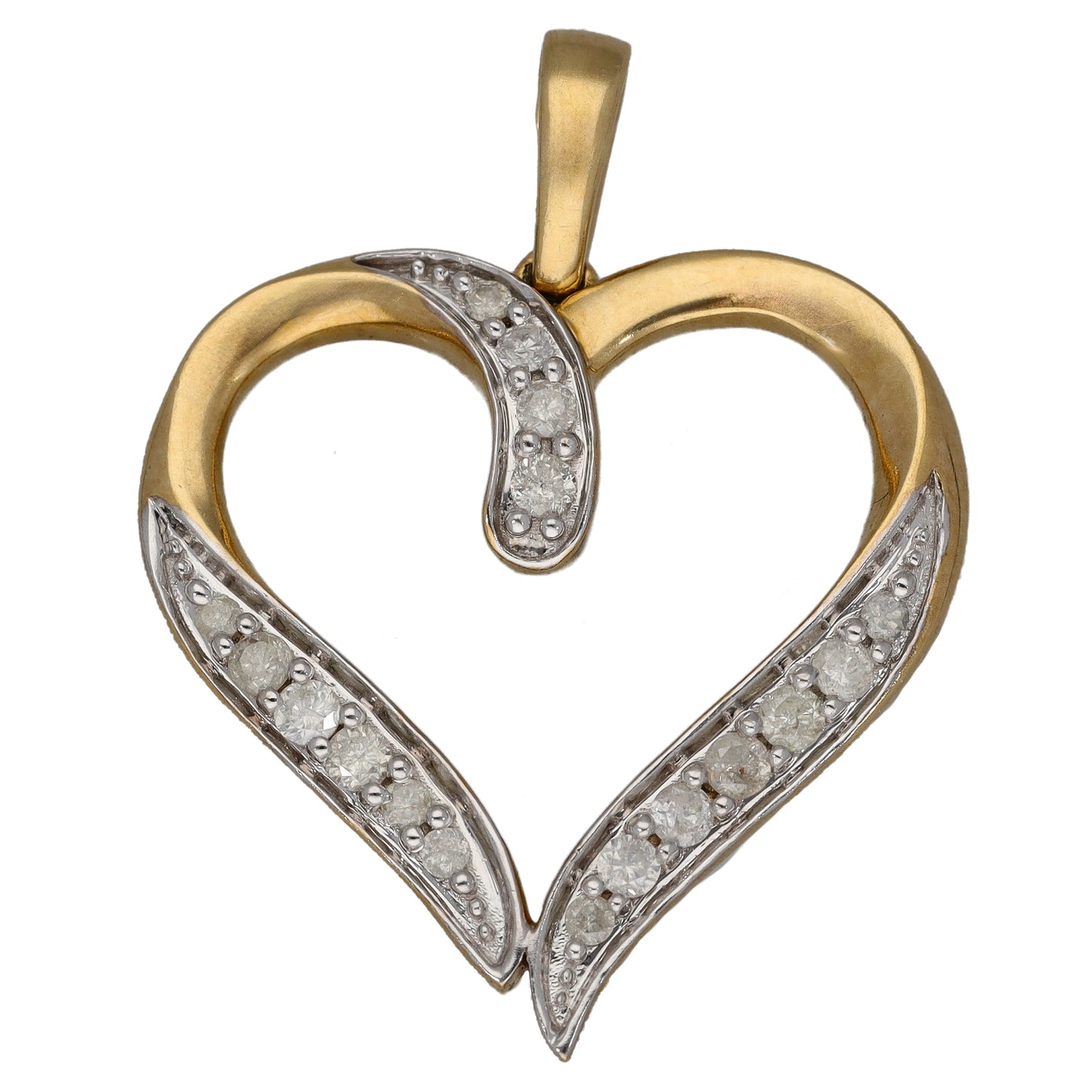 9ct Gold 0.27ct Diamond Heart Pendant