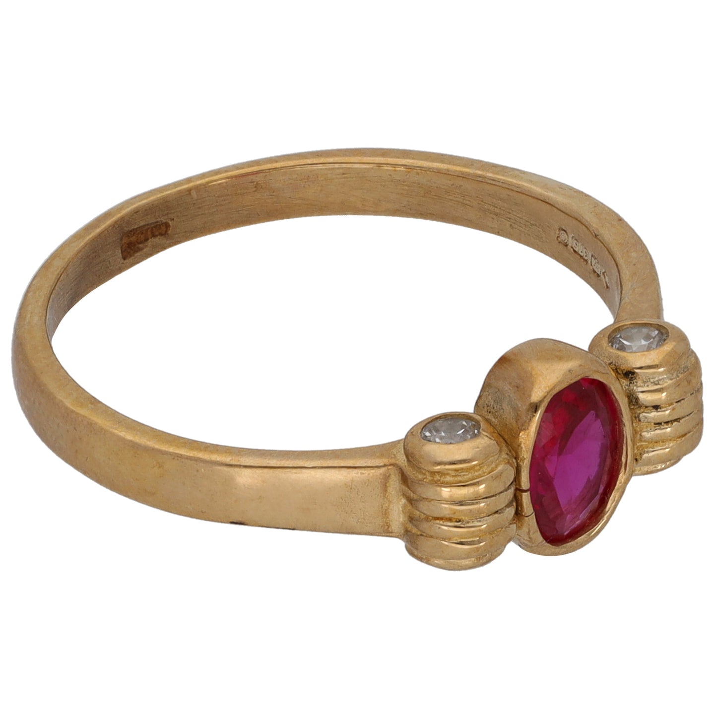 9ct Gold Man Made Ruby Dress/Cocktail Ring Size R