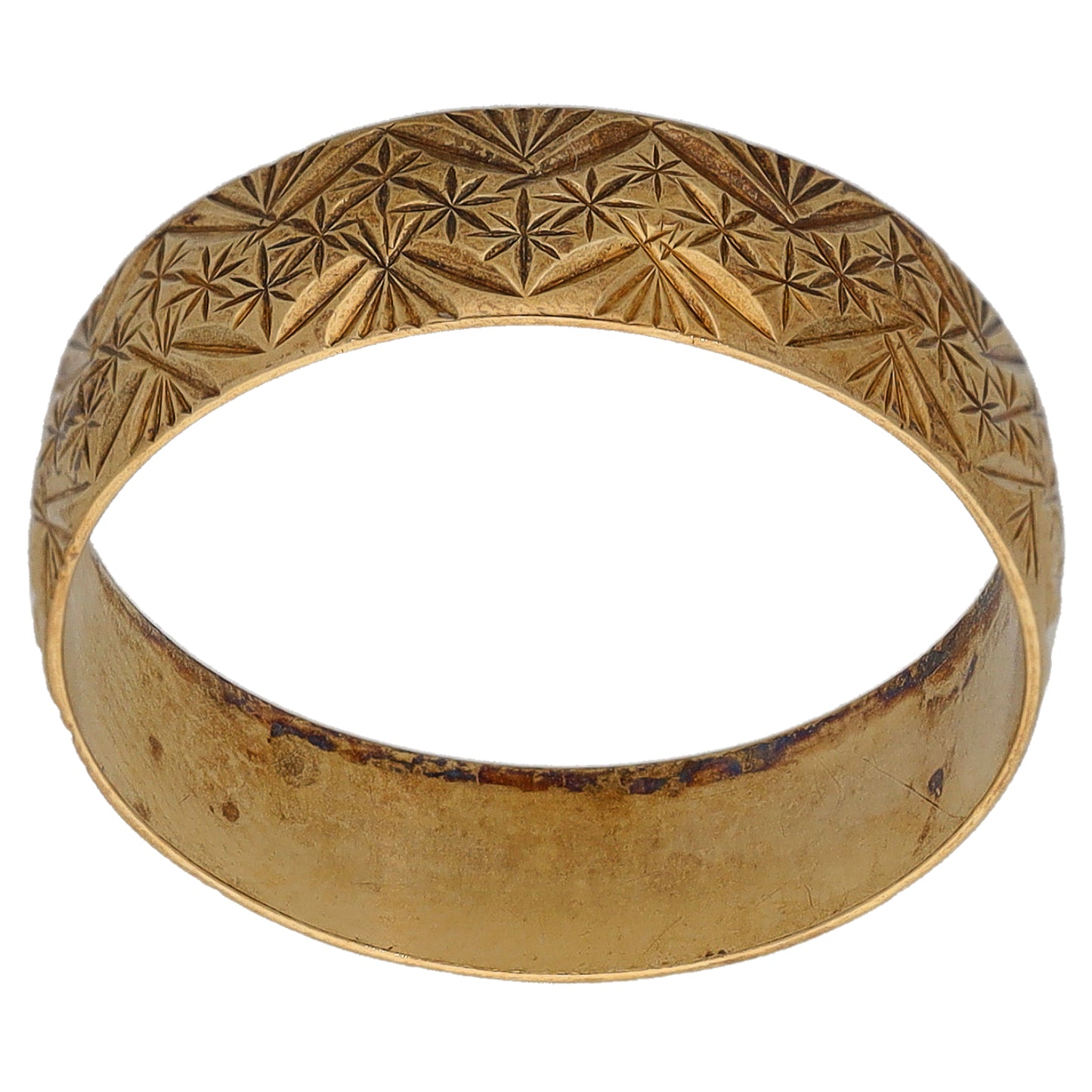9ct Gold Patterned Wedding Ring Size O