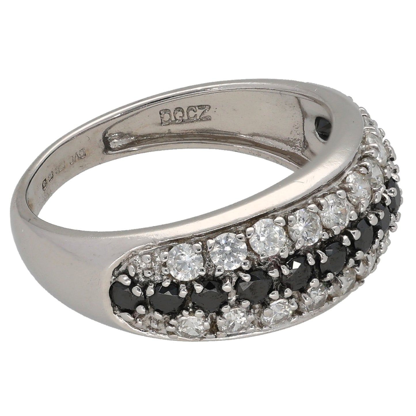 14ct White Gold Cubic Zirconia Dress/Cocktail Ring Size M