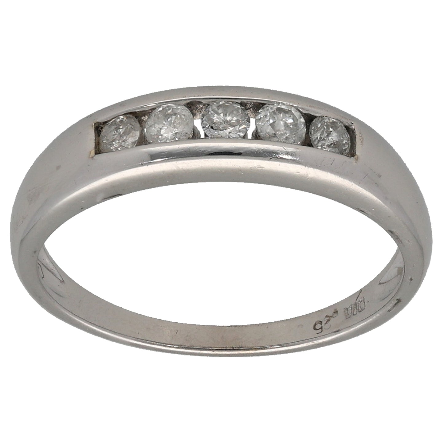 9ct White Gold 0.25ct Diamond Half Eternity Ring Size N