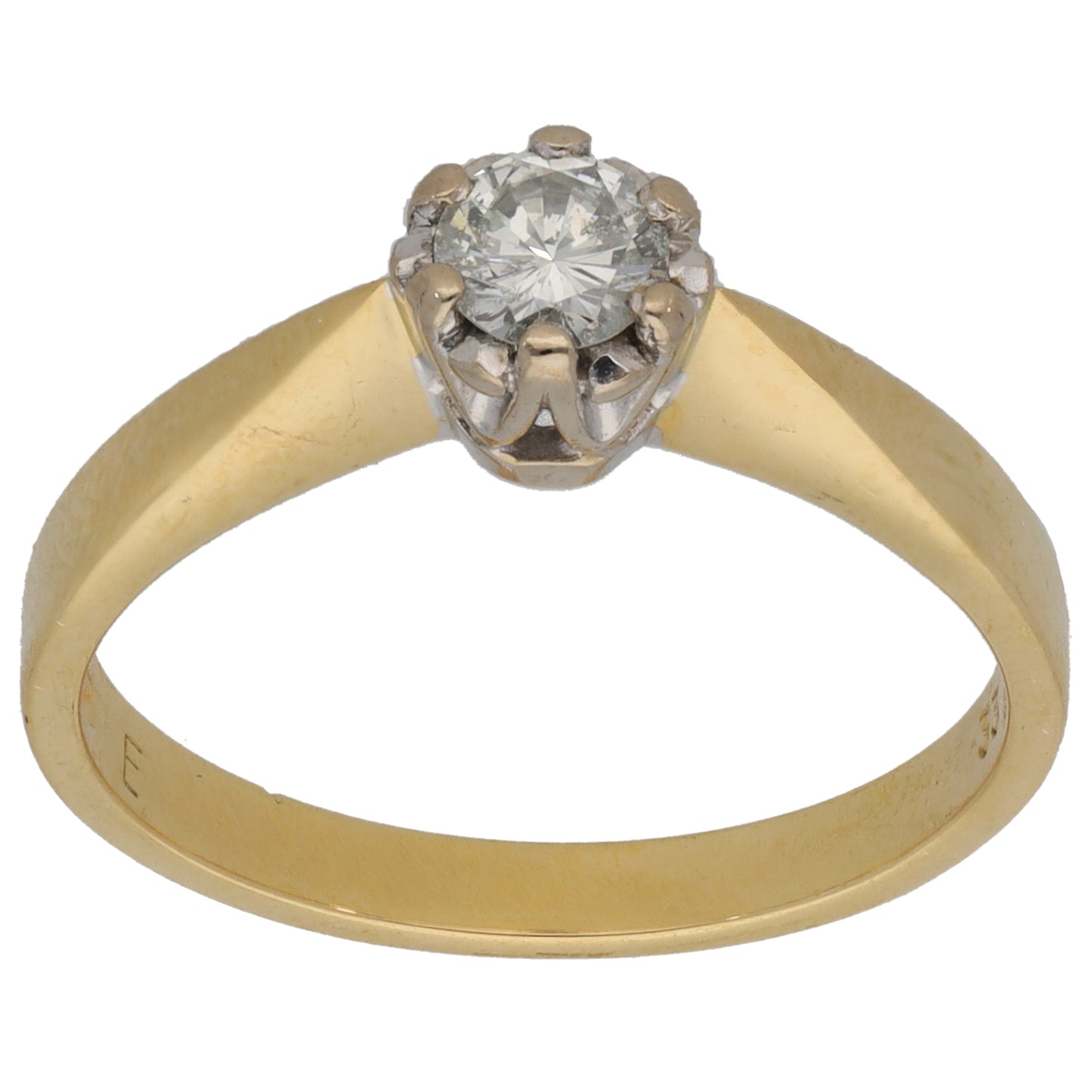 18ct Gold 0.33ct Diamond Solitaire Ring Size O