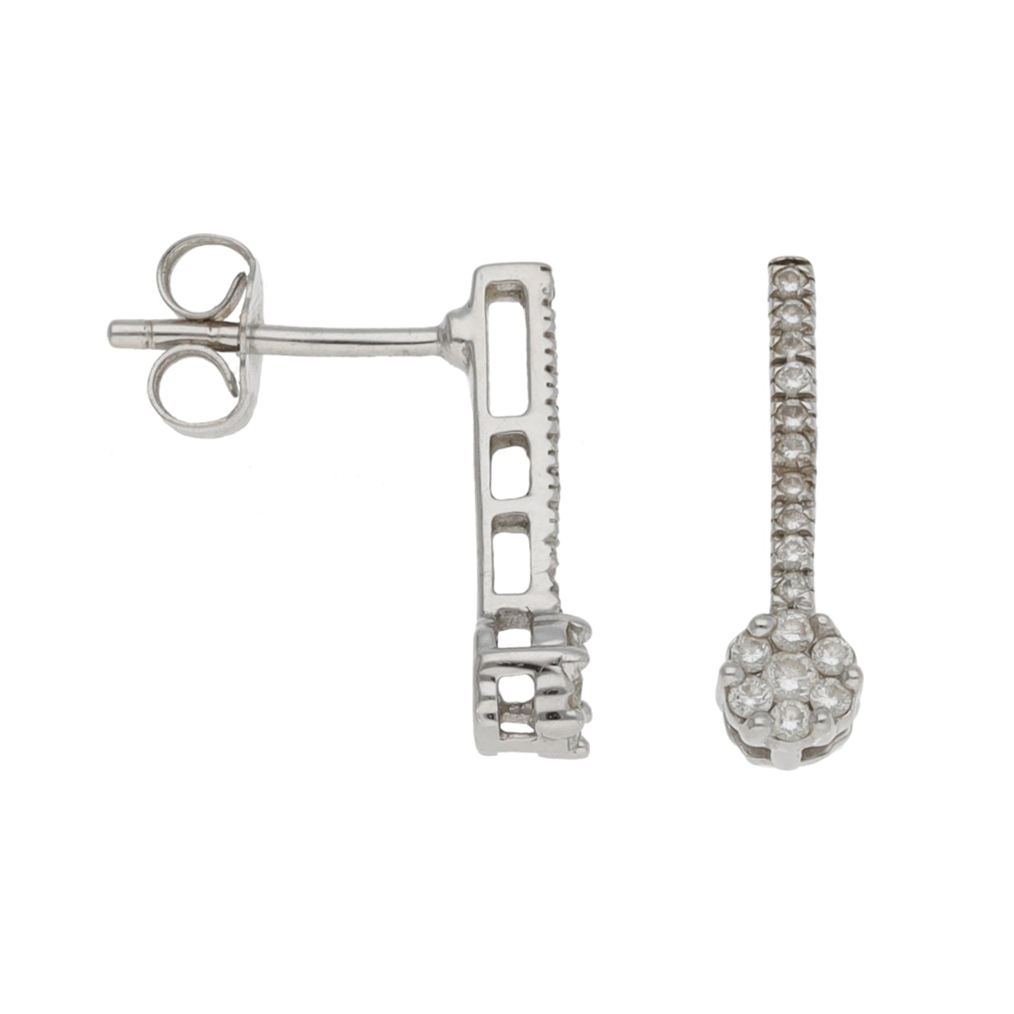 18ct White Gold 0.26ct Diamond Cluster Earrings