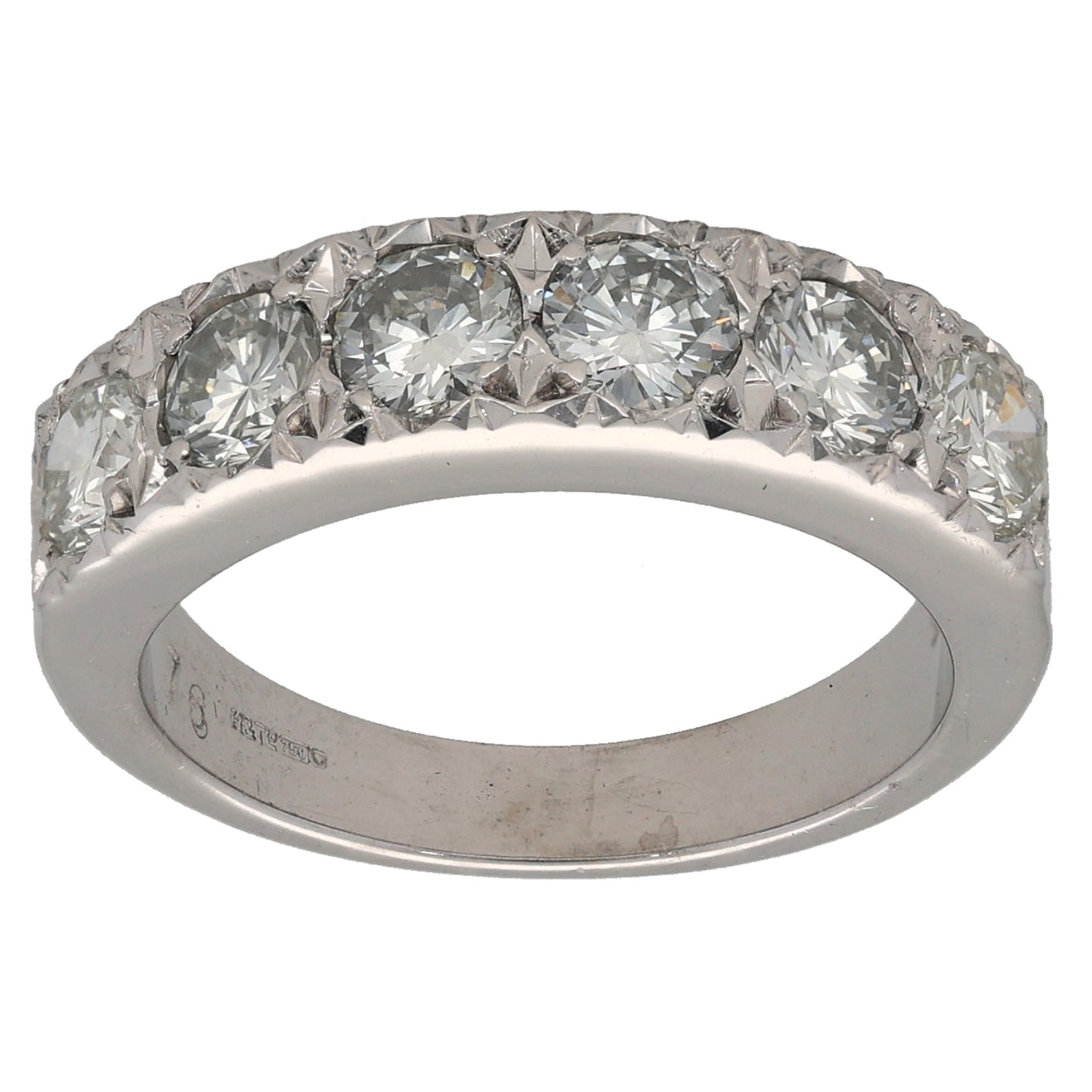 18ct White Gold 1.50ct Diamond Half Eternity Ring Size N