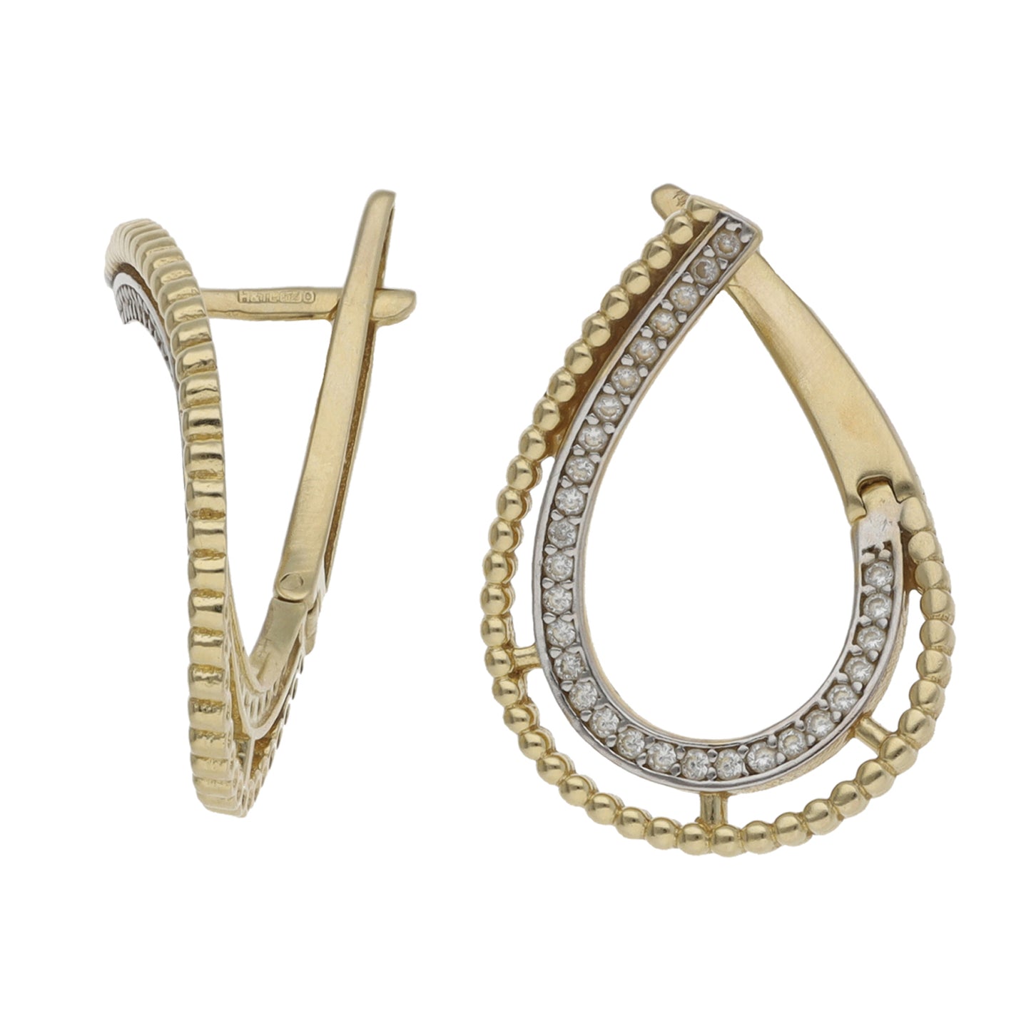 14ct Bicolour Gold Cubic Zirconia Alternative Earrings