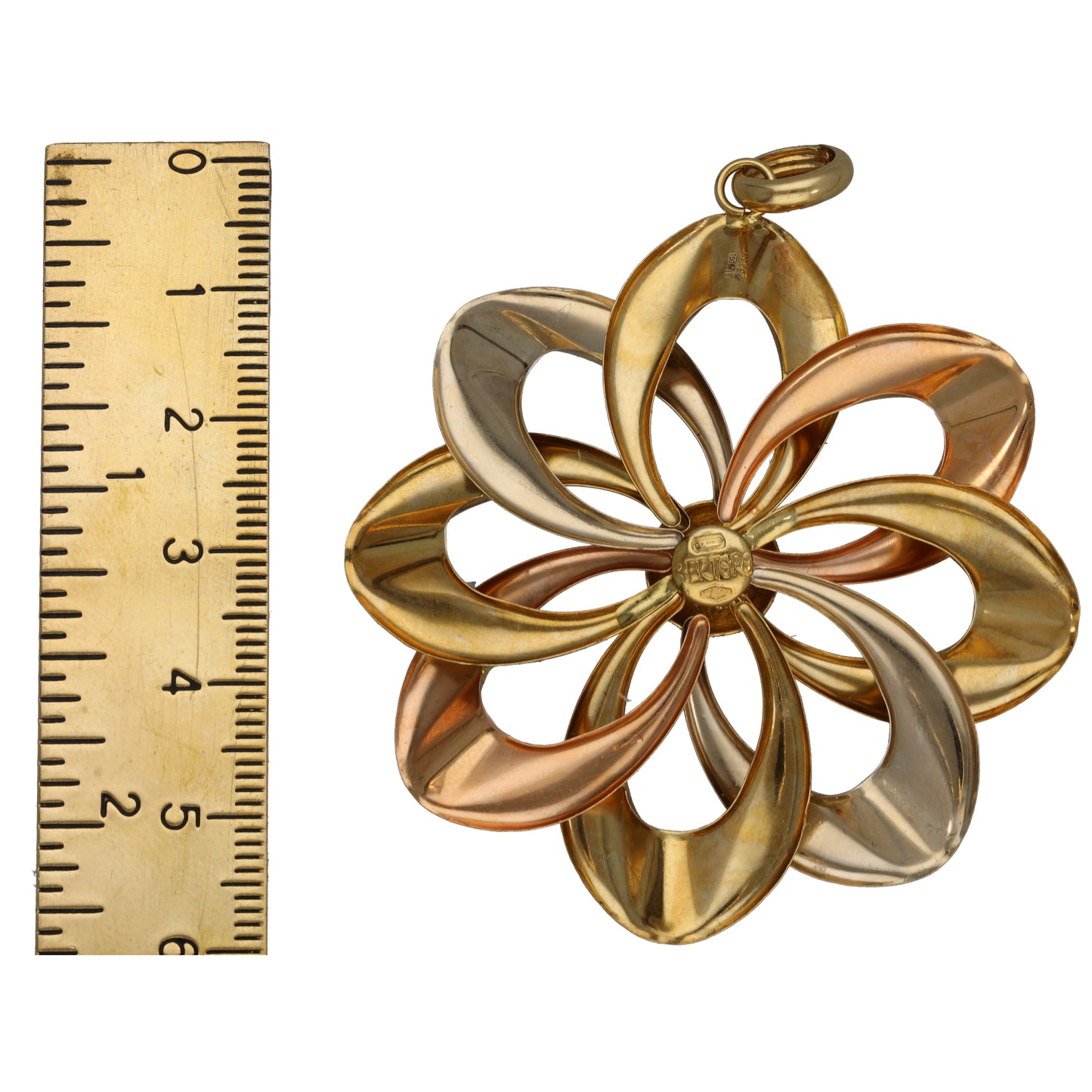 18ct Tricolour Gold Alternative Pendant With Chain
