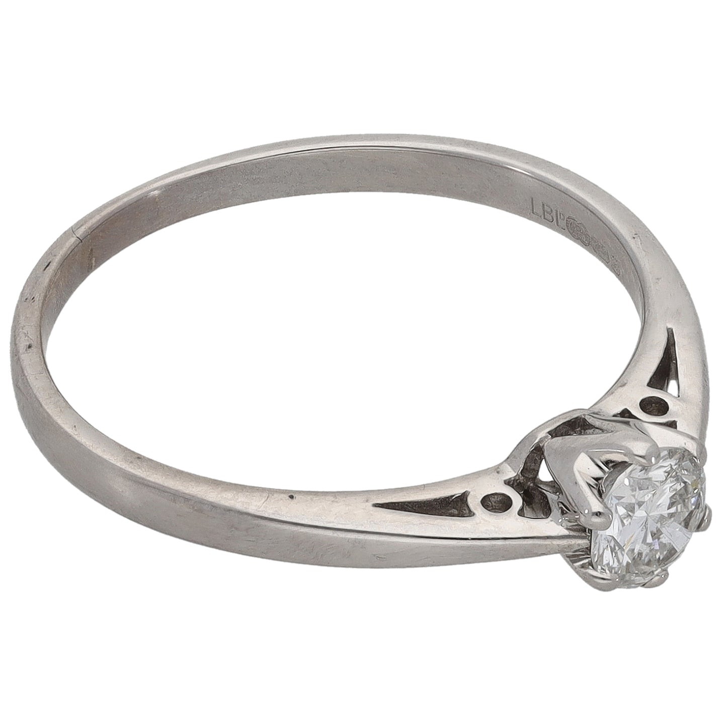18ct White Gold 0.33ct Diamond Solitaire Ring Size O