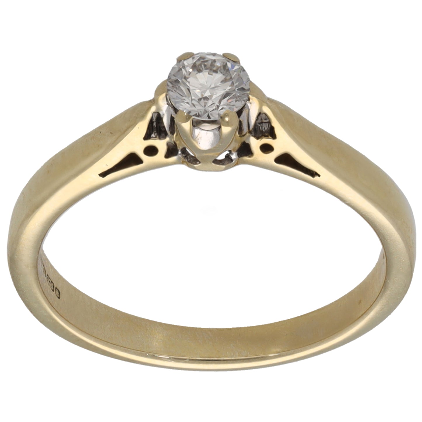 9ct Gold 0.25ct Diamond Solitaire Ring Size N