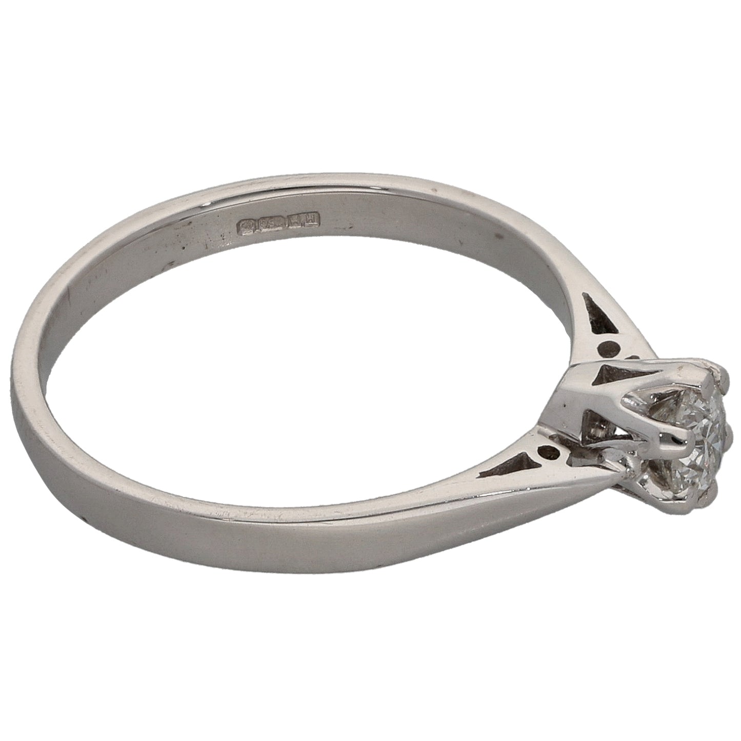 18ct White Gold 0.30ct Diamond Solitaire Ring Size L