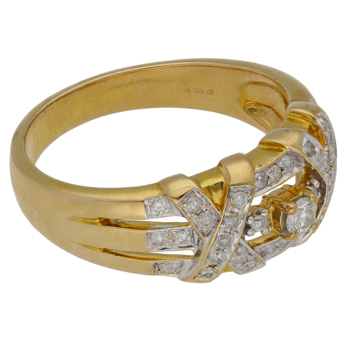 9ct Gold 0.22ct Diamond Dress/Cocktail Ring Size N