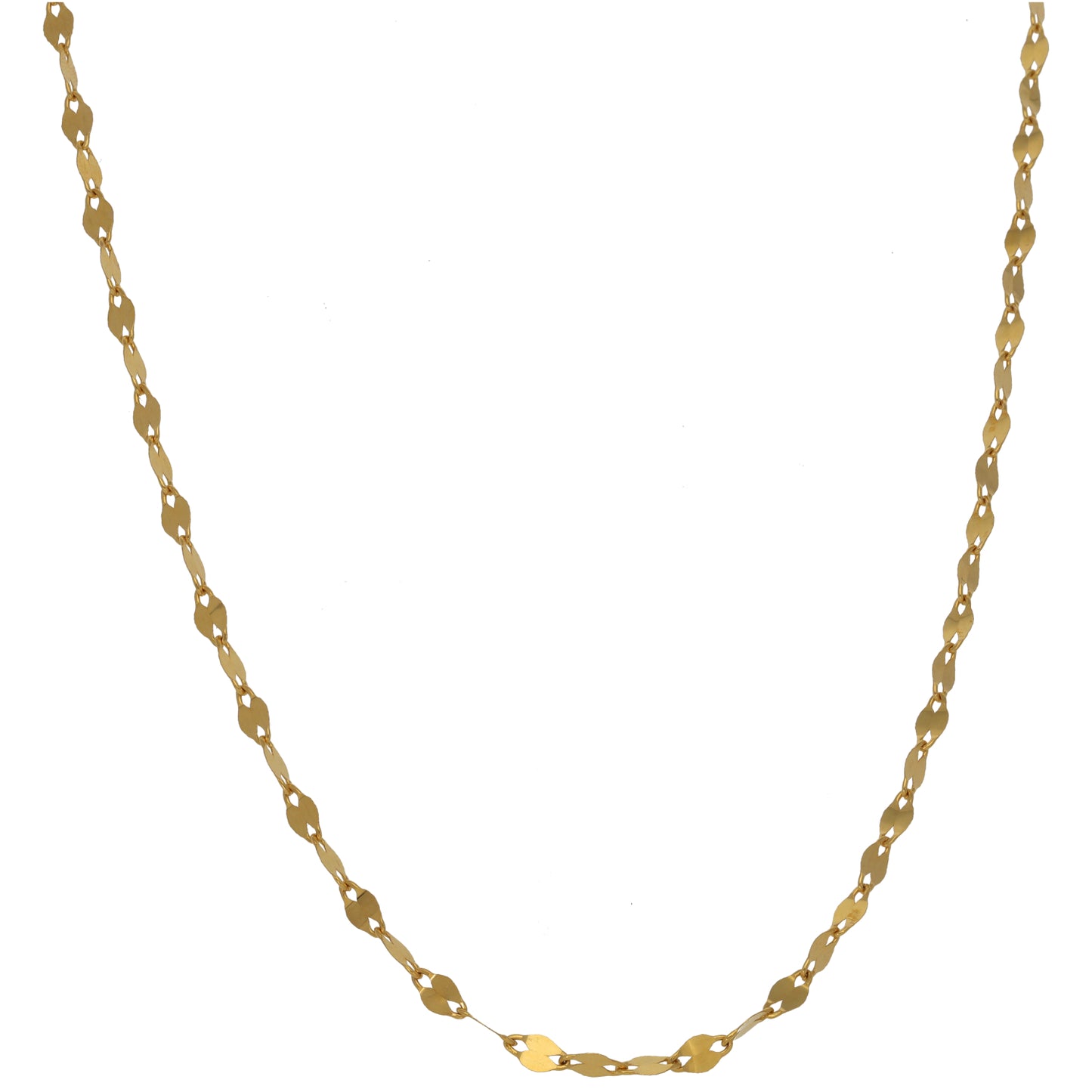 New 22ct Gold Twisted Oval Necklace 18"