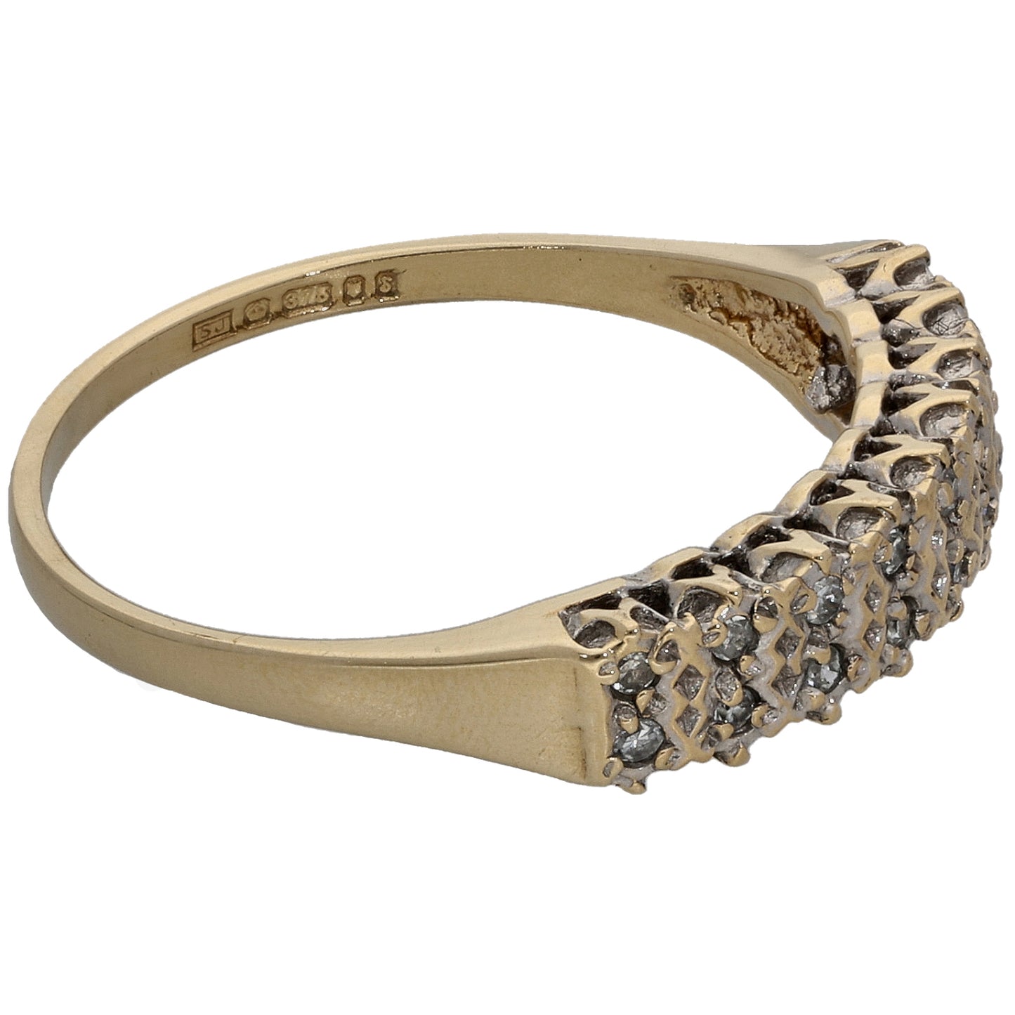 9ct Gold 0.09ct Diamond Half Eternity Ring Size M