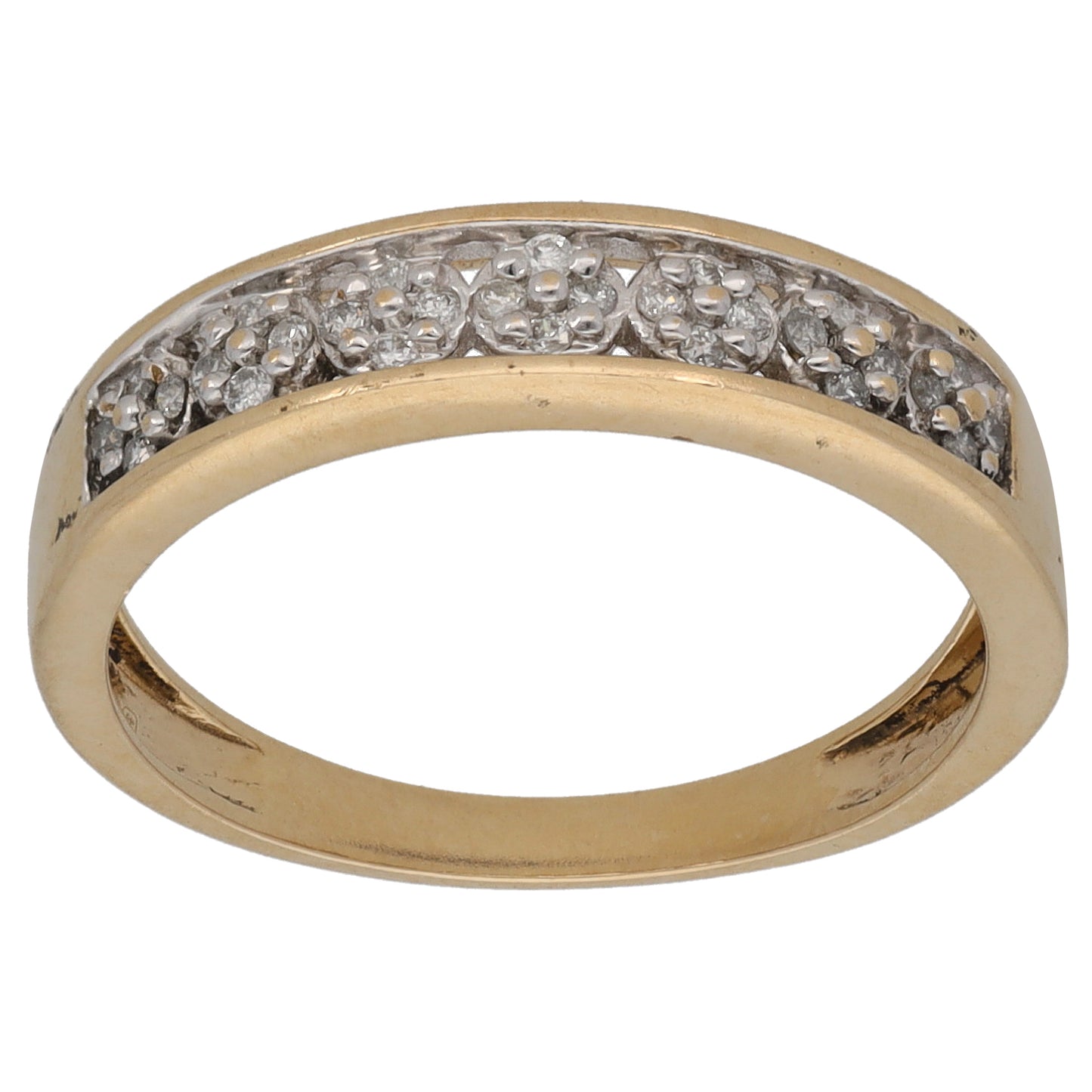 9ct Gold 0.15ct Diamond Half Eternity Ring Size M