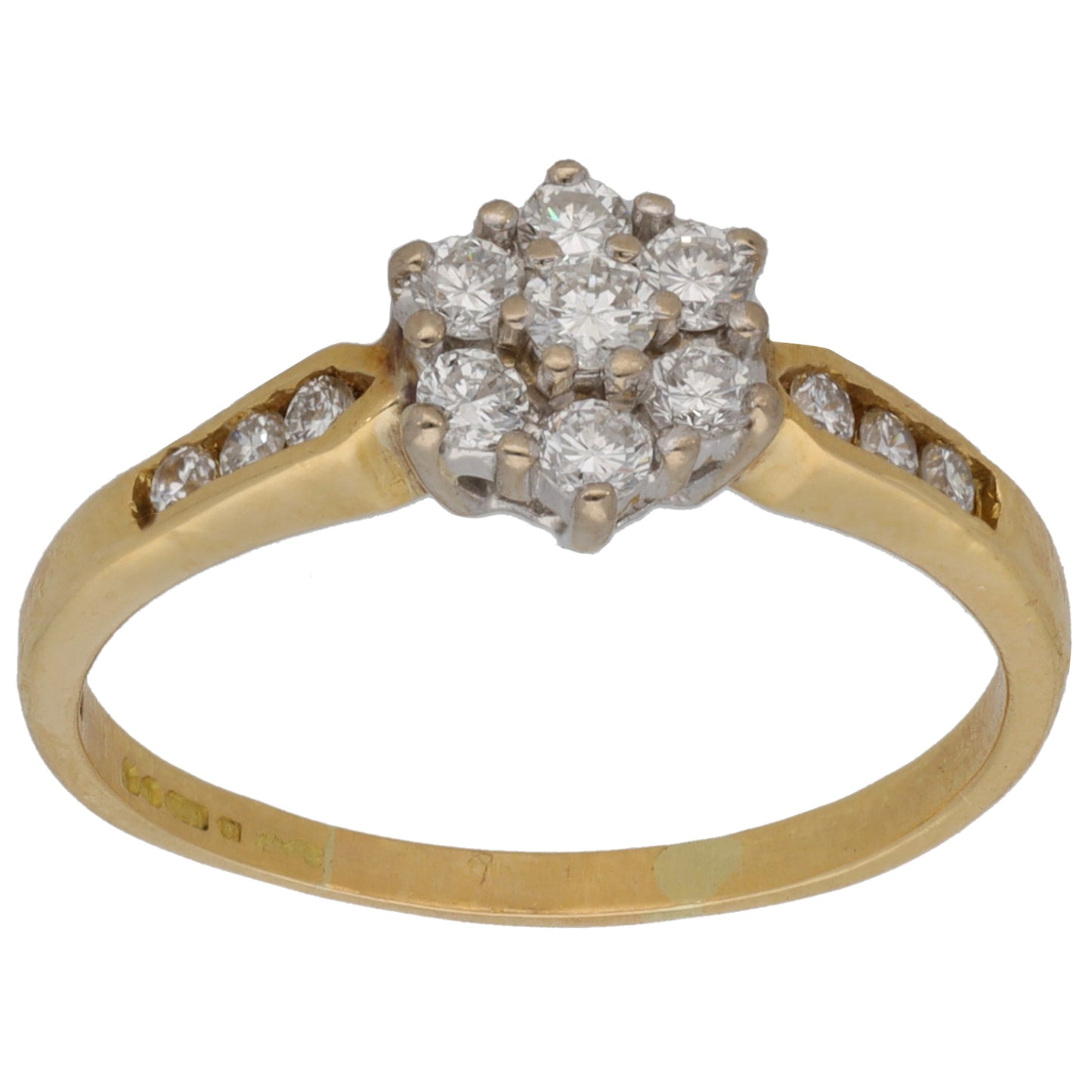18ct Gold 0.49ct Diamond Cluster Ring Size O