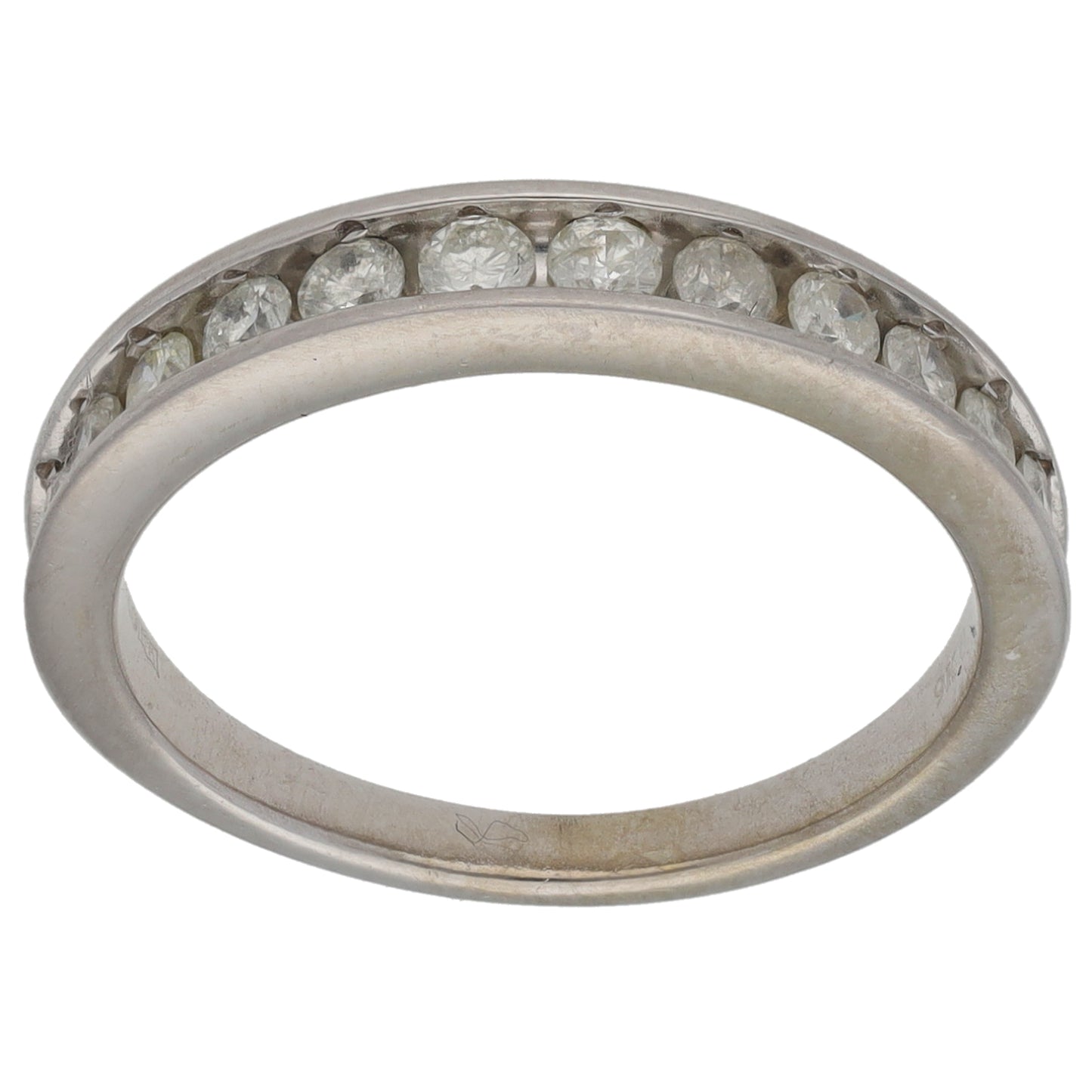 9ct White Gold 0.50ct Diamond Half Eternity Ring Size M