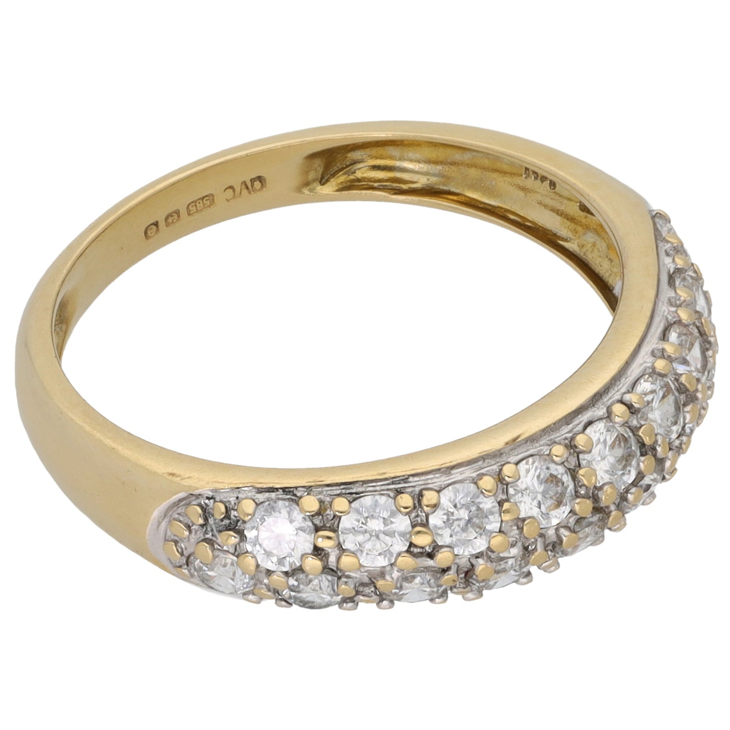 14ct Gold Cubic Zirconia Dress/Cocktail Ring Size K
