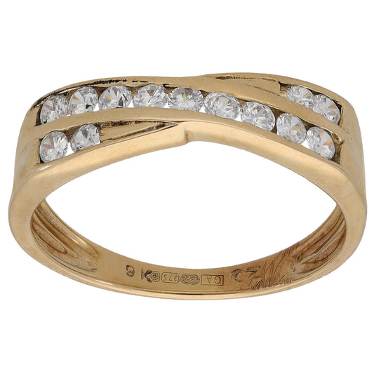 9ct Gold Cubic Zirconia Half Eternity Ring Size P