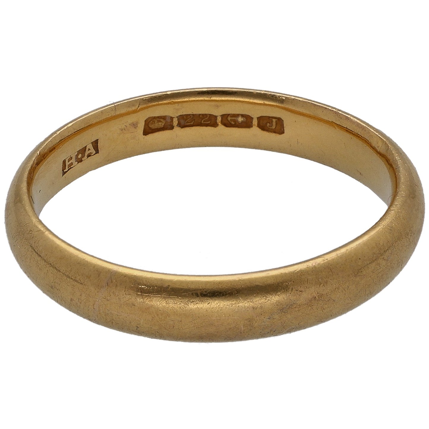 22ct Gold Plain Wedding Ring Size L
