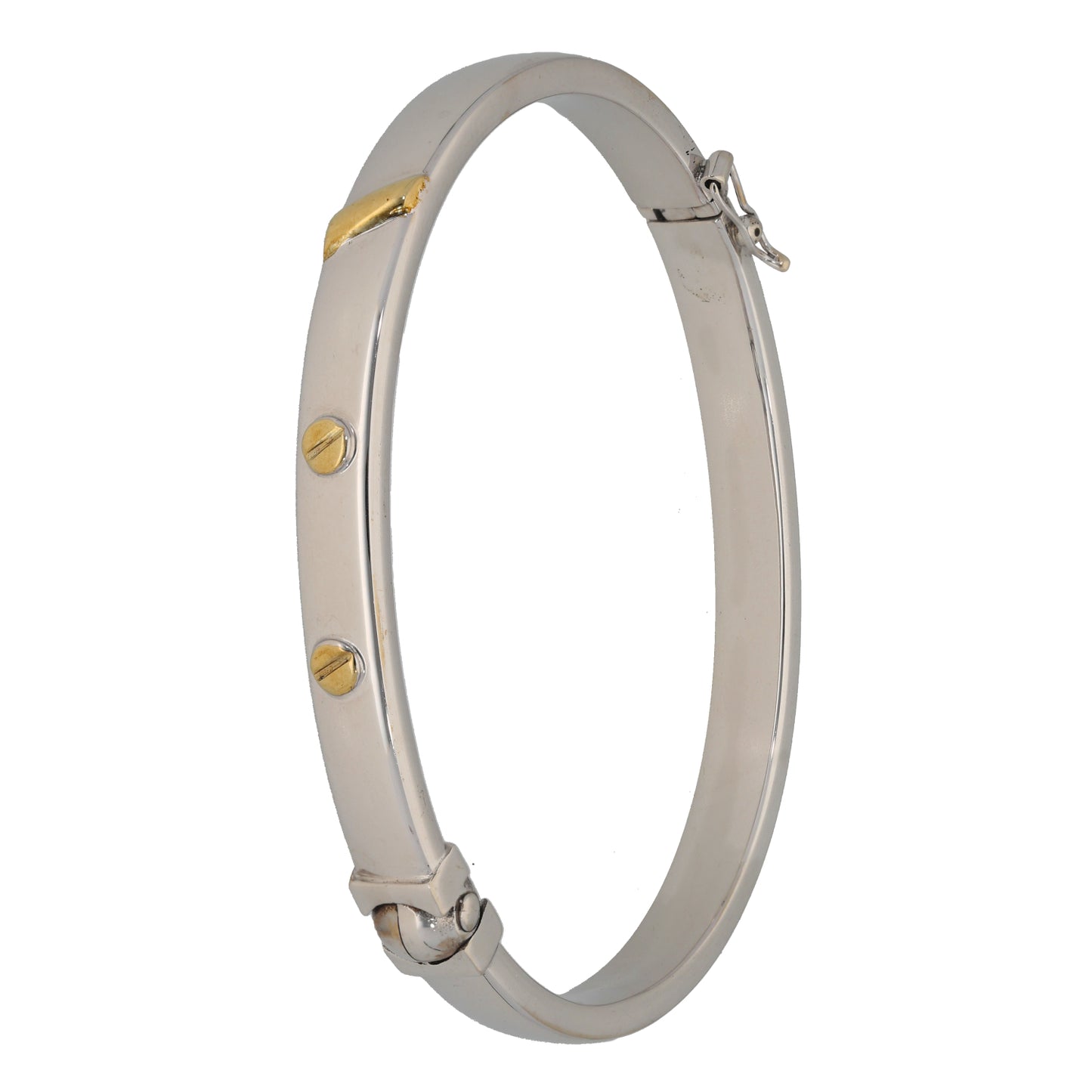 9ct White Gold Hinged/Clasp Bangle