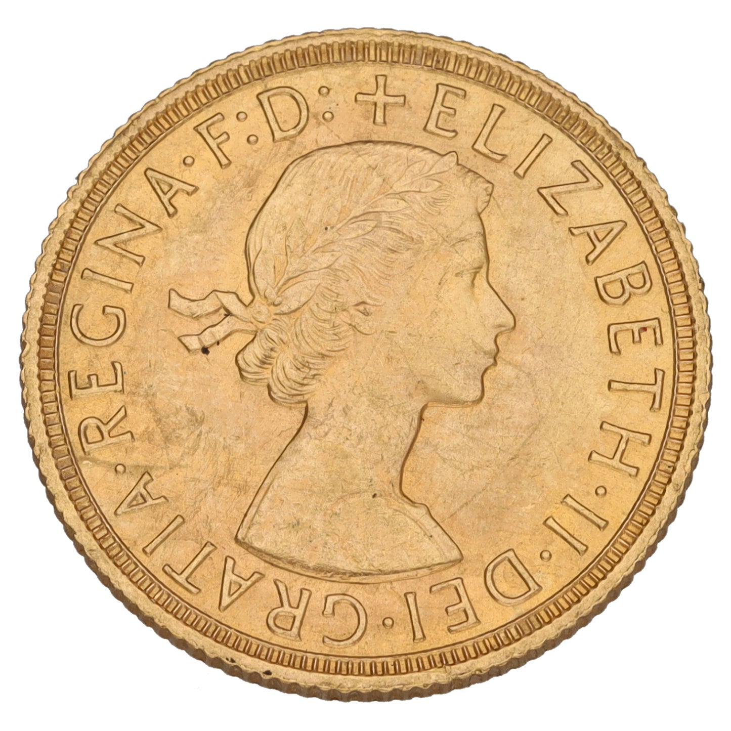 22ct Gold Queen Elizabeth II Full Sovereign Coin 1958