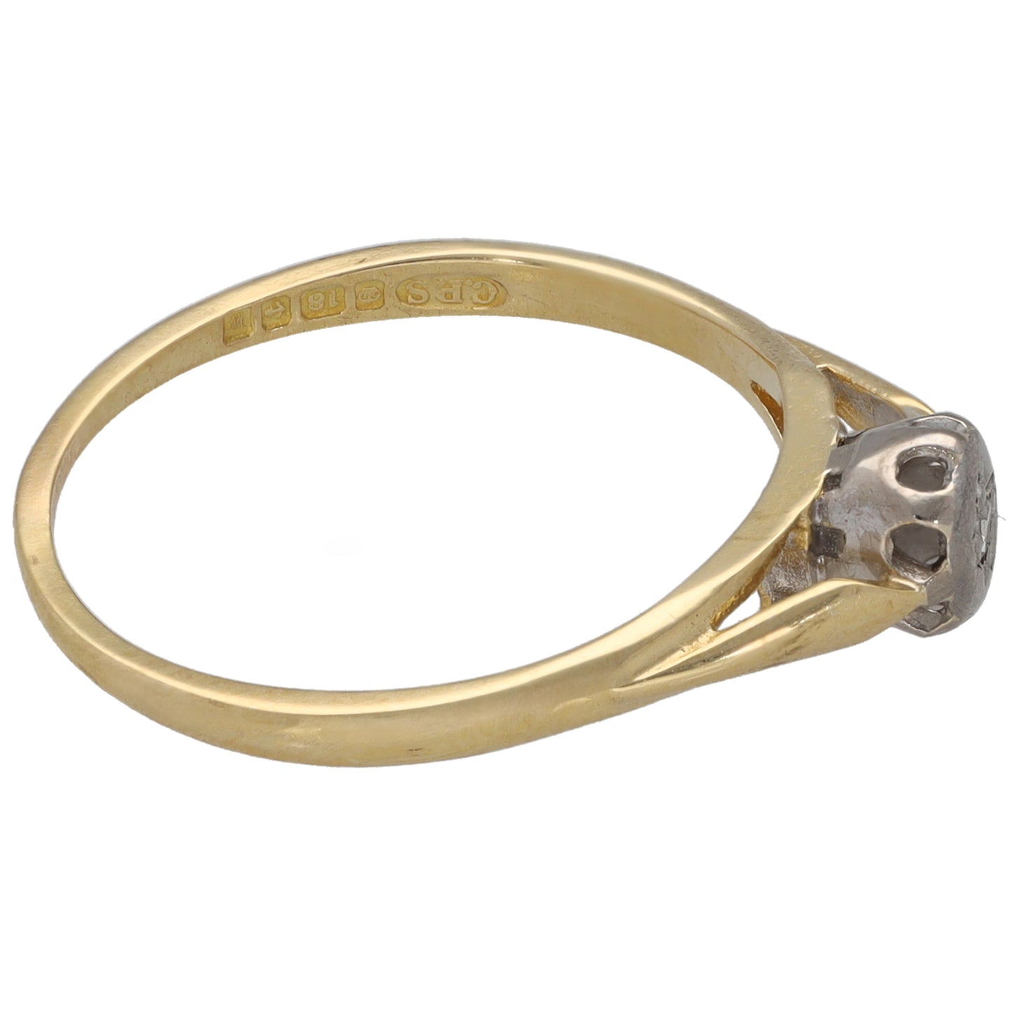 18ct Gold 0.02ct Diamond Solitaire Ring Size M