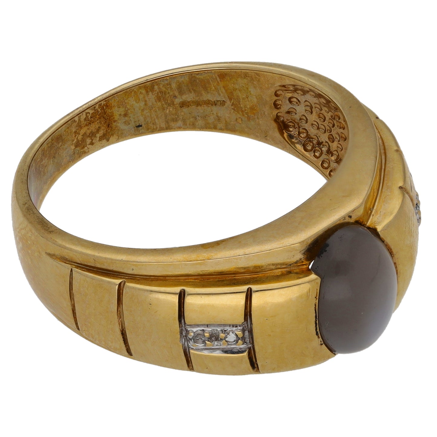 9ct Gold Moonstone & Topaz Dress/Cocktail Ring Size T