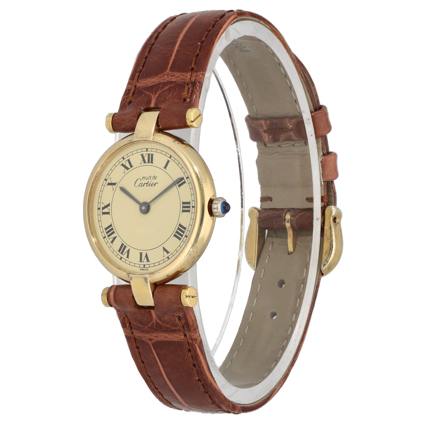 Cartier Vendome 0156 25mm Gold Plated Silver Watch