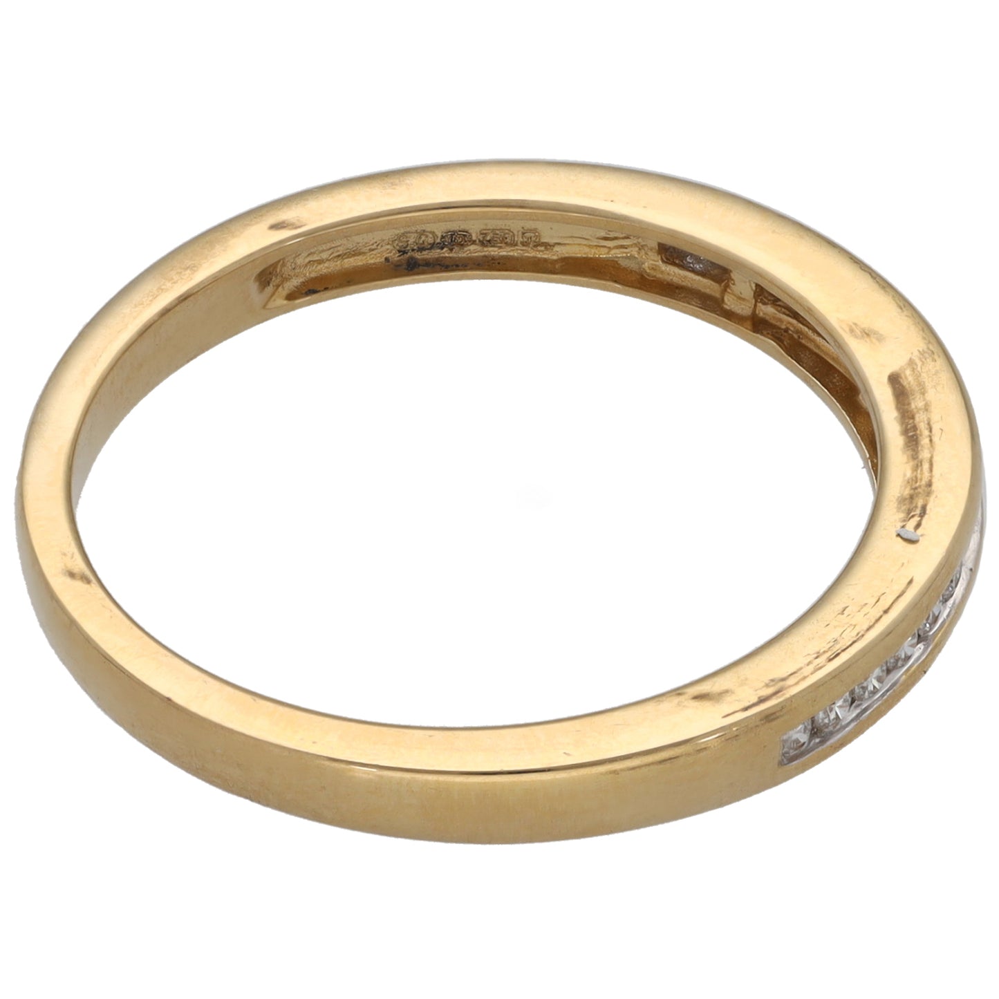 18ct Gold 0.14ct Diamond Half Eternity Ring Size Q