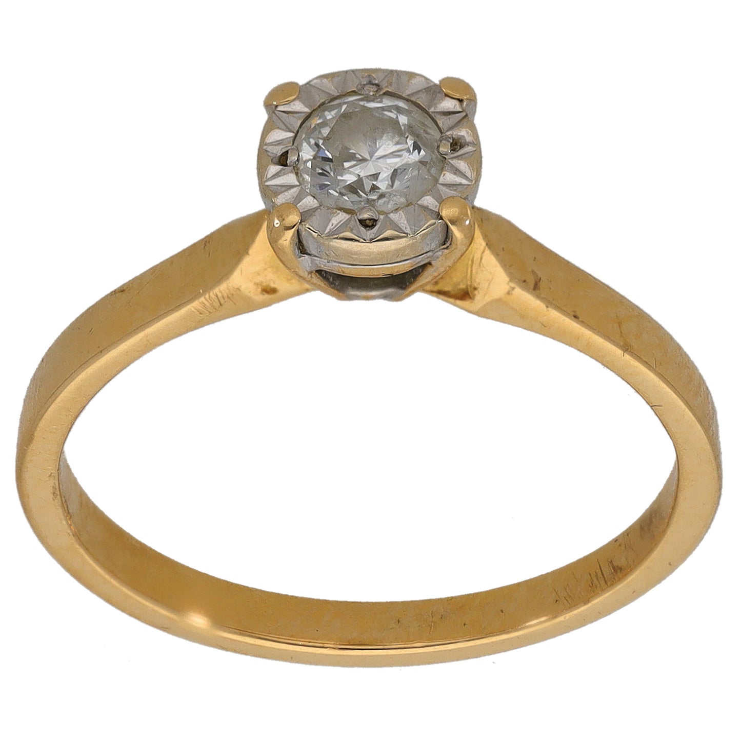 18ct Gold 0.34ct Diamond Solitaire Ring Size P