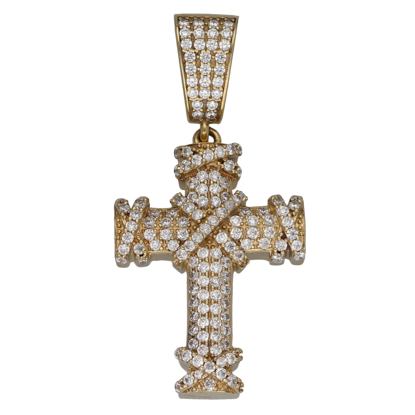 9ct Gold Cubic Zirconia Cross Pendant