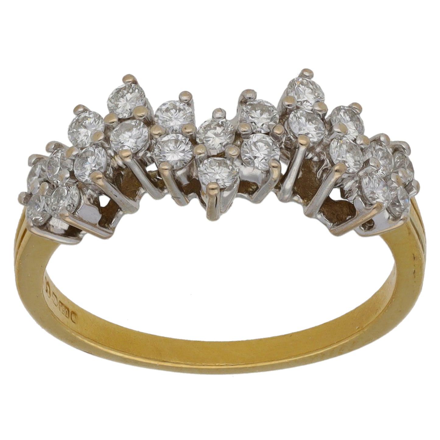 18ct Gold 0.66ct Diamond Half Eternity Ring Size M