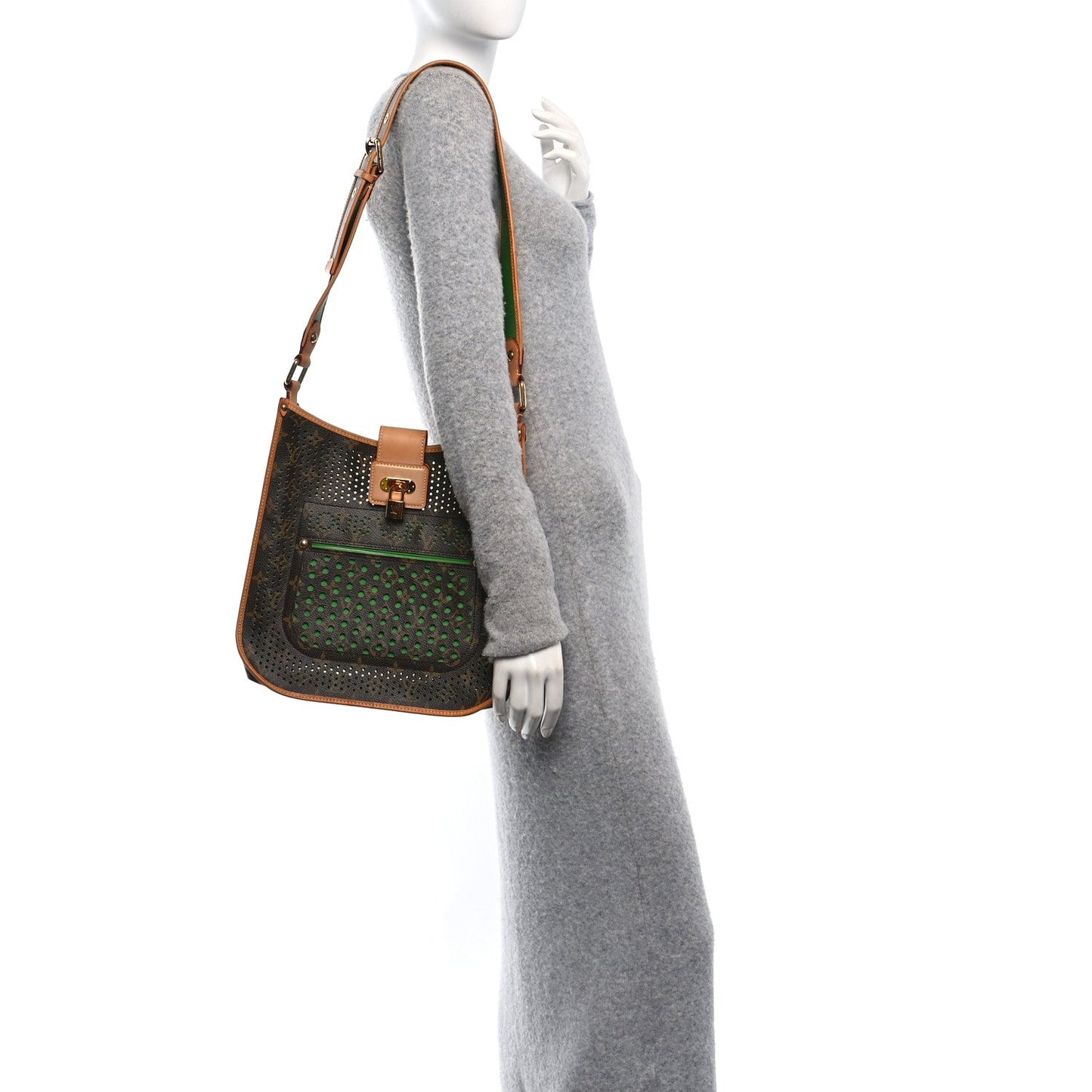 Louis Vuitton Limited Edition Musette Monogram Perfo Coated Canvas Bag - Green