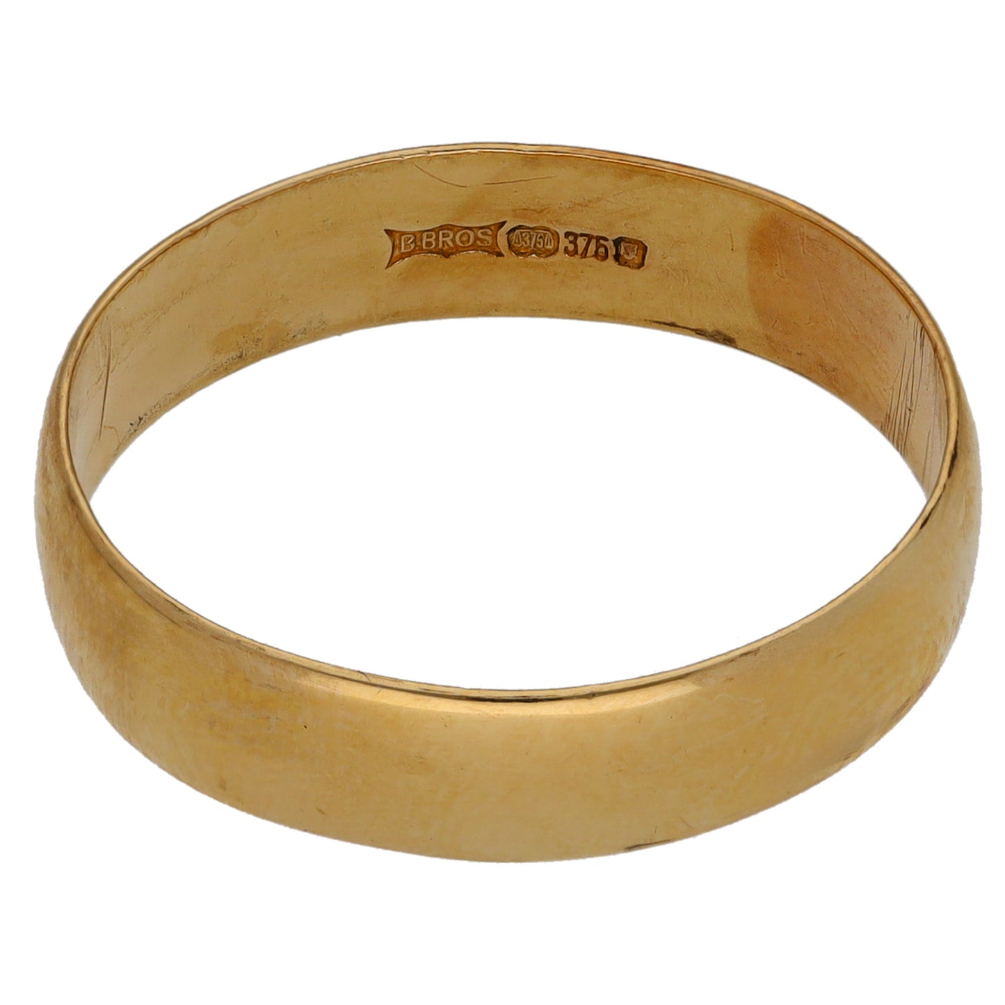 9ct Gold Plain Wedding Ring Size P