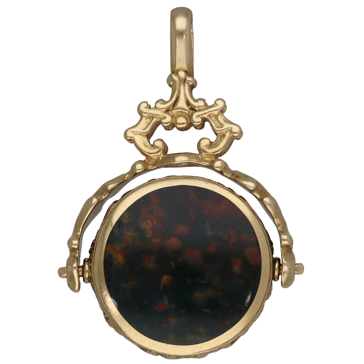 9ct Gold Agate Fob Pendant