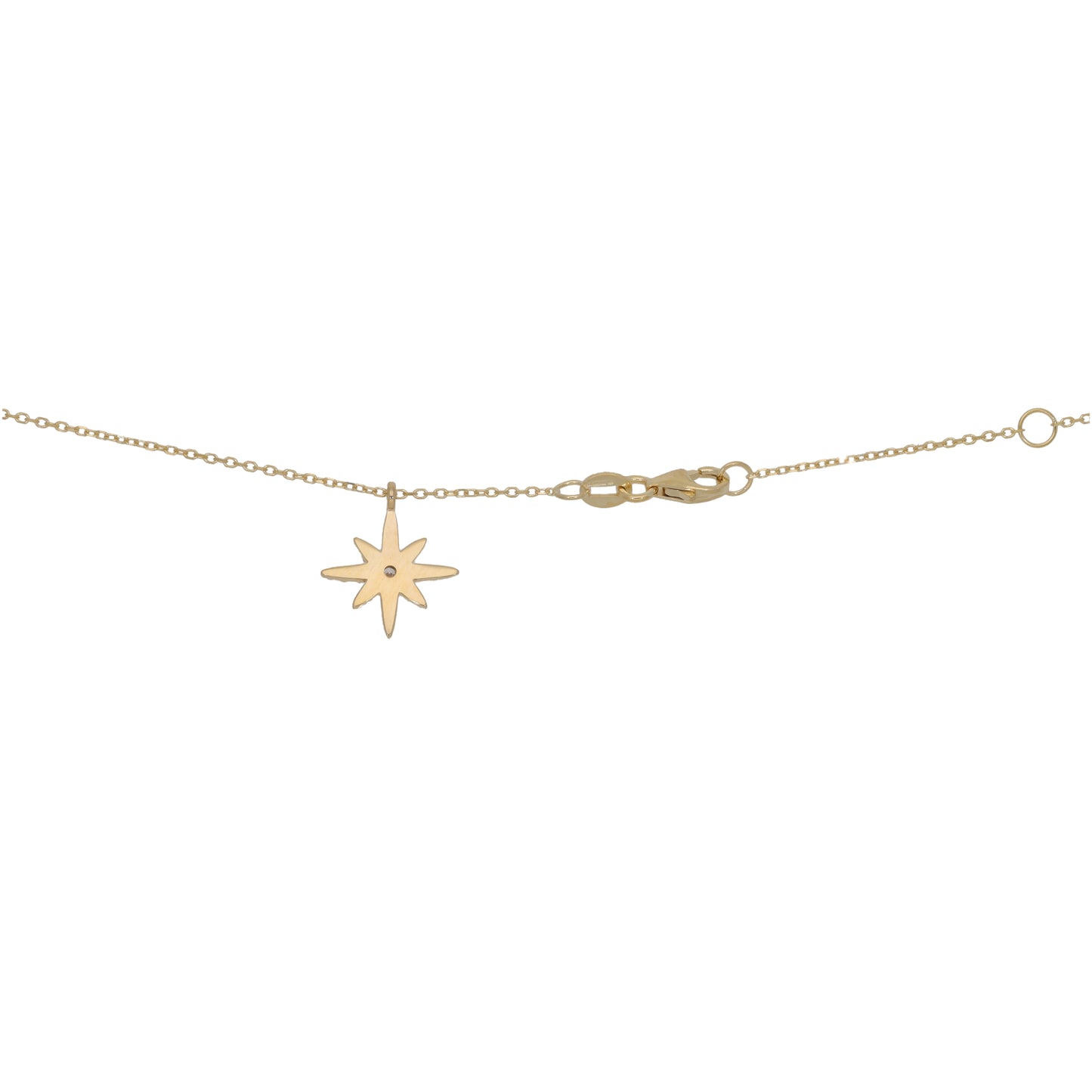 New 9ct Gold Cubic Zirconia North Star Necklace 18''