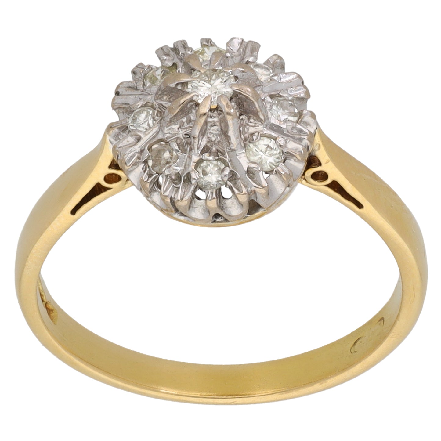 18ct Gold 0.08ct Diamond Cluster Ring Size O