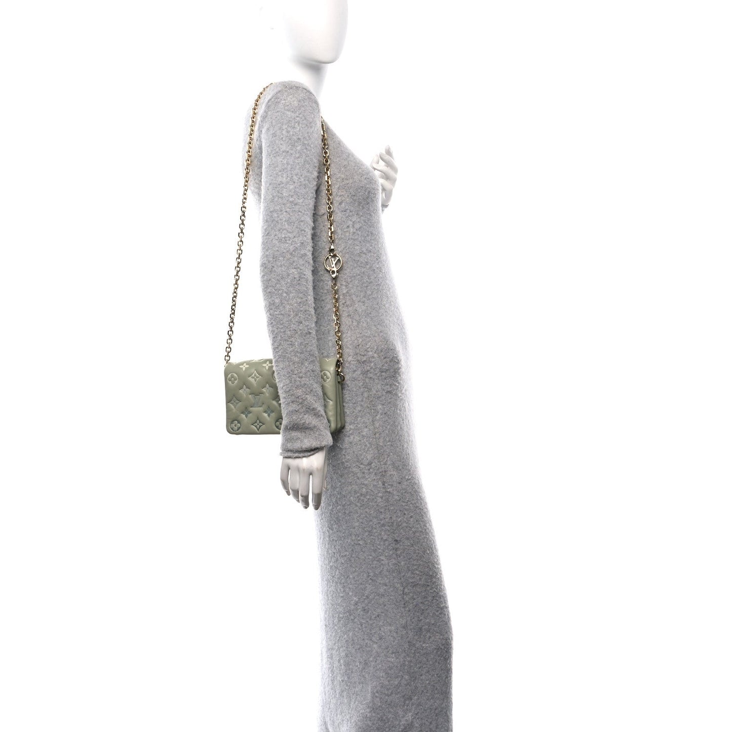 Louis Vuitton Lambskin Embossed Monogram Pochette Coussin - Green