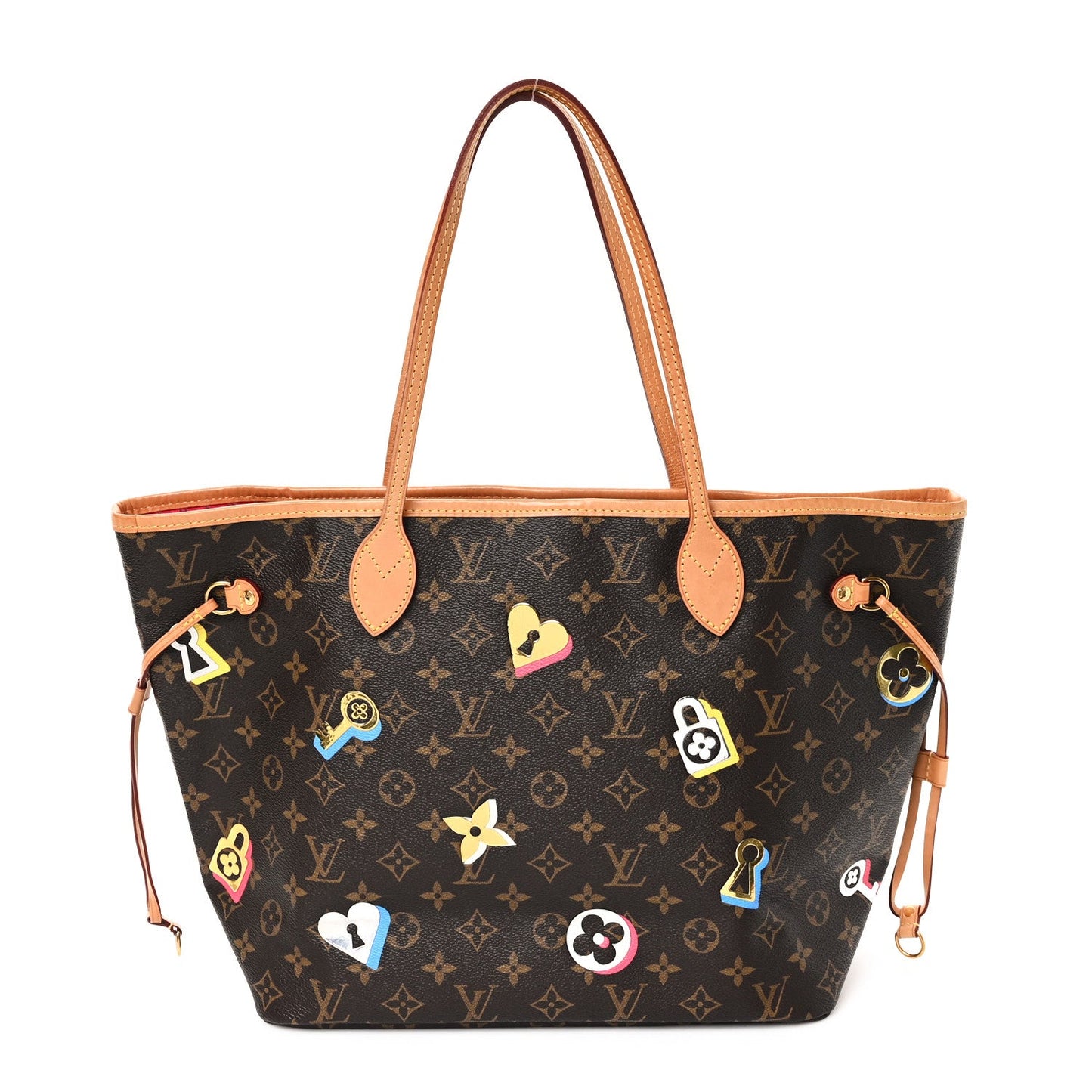 Louis Vuitton Monogram Love Locks Neo Neverfull MM Coated Canvas Bag - Brown