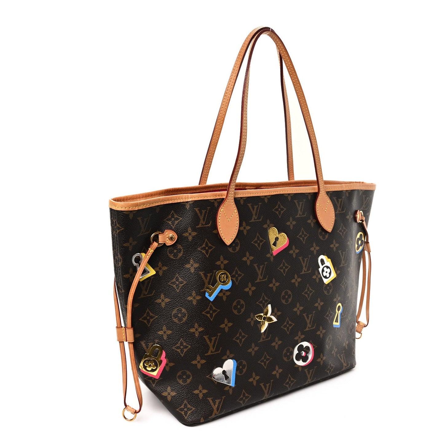 Louis Vuitton Monogram Love Locks Neo Neverfull MM Coated Canvas Bag - Brown