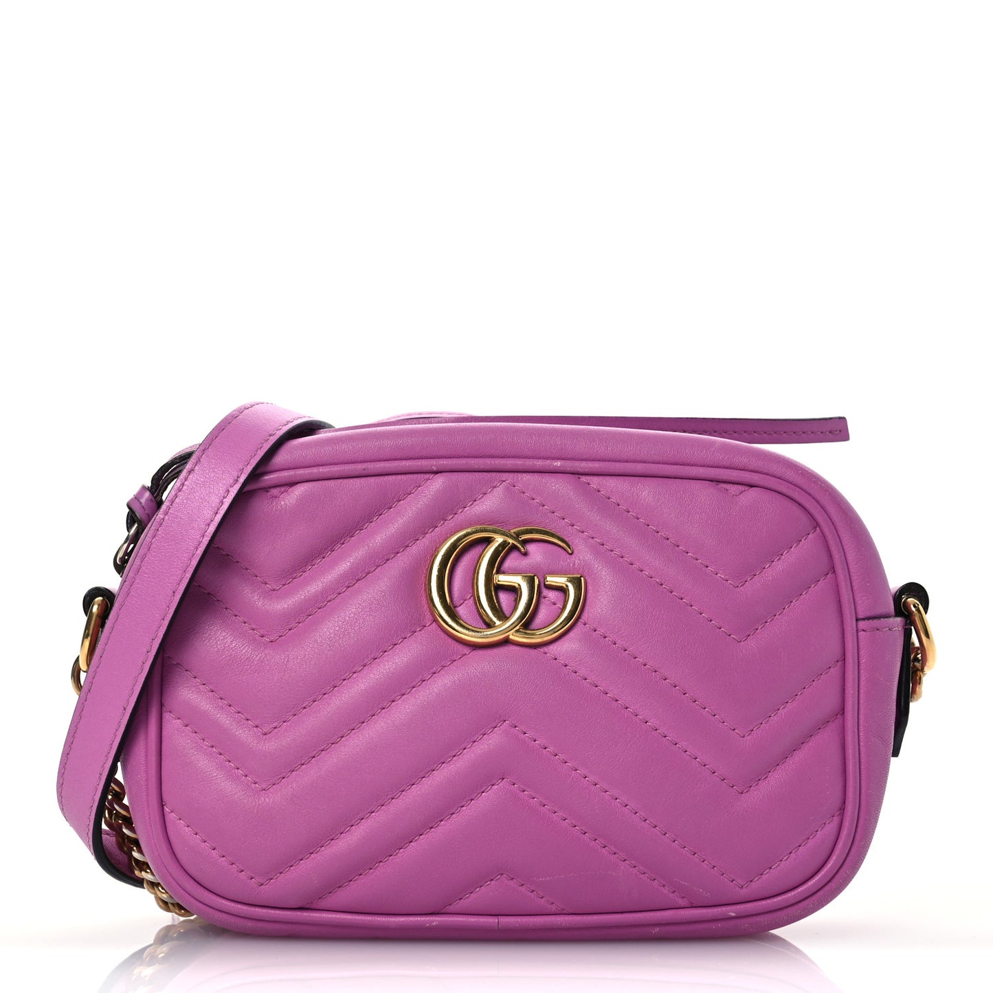 Gucci Mini GG Marmont Matelasse Calfskin Chain Shoulder Bag - Porcelain Rose