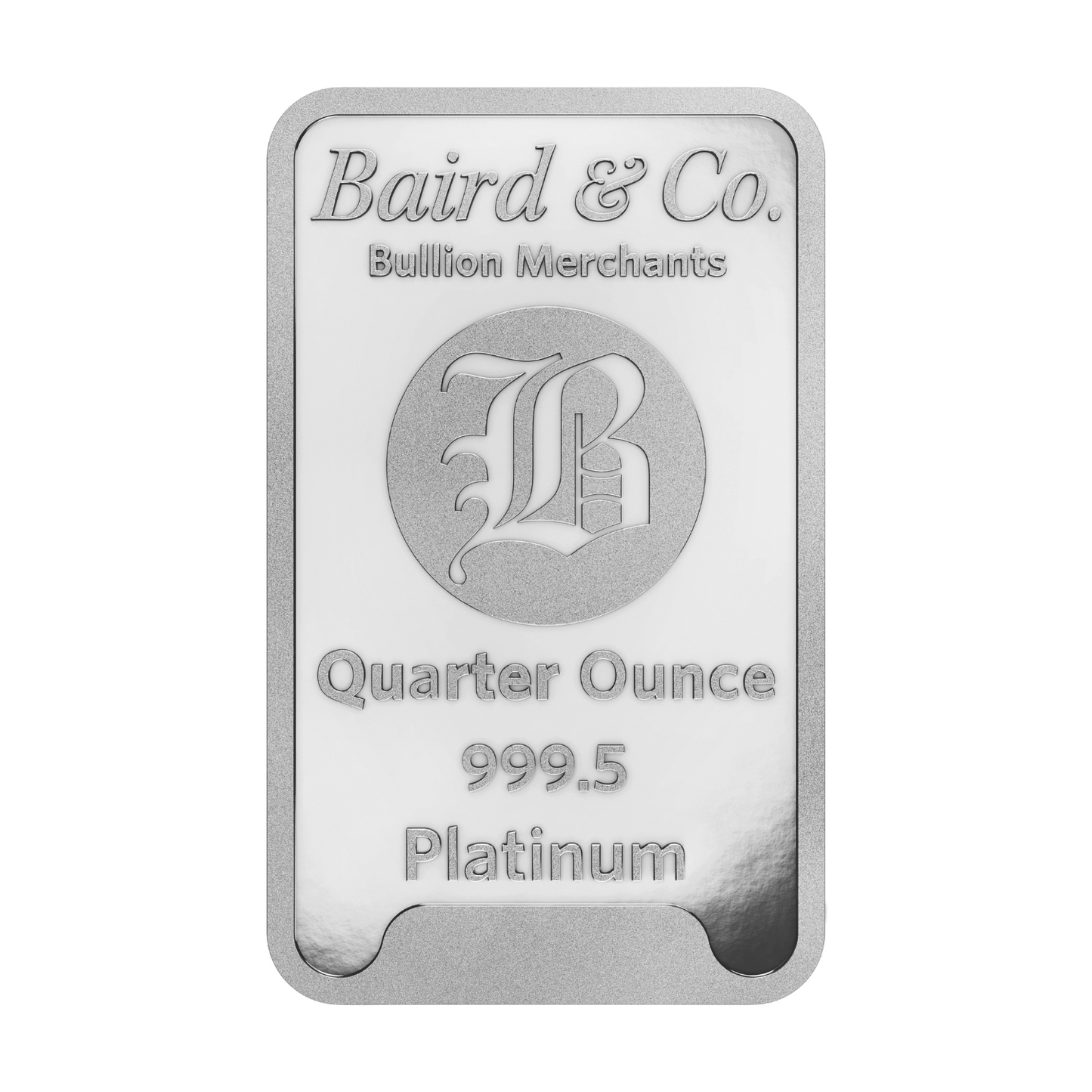 New Baird & Co Platinum 1/4oz Minted Bar