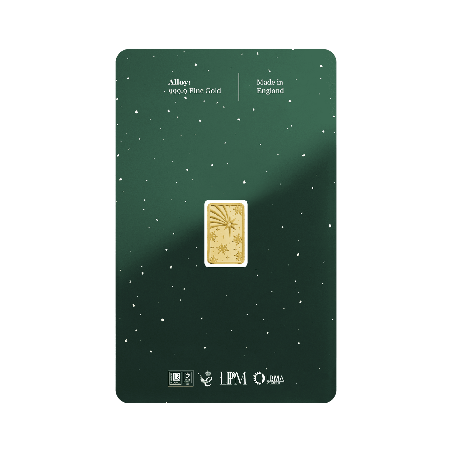 New 24ct 1g Christmas Gold Bar