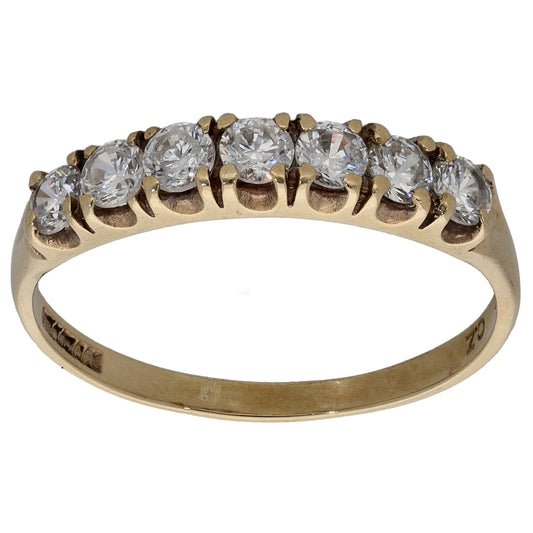 9ct Gold Cubic Zirconia Half Eternity Ring Size S