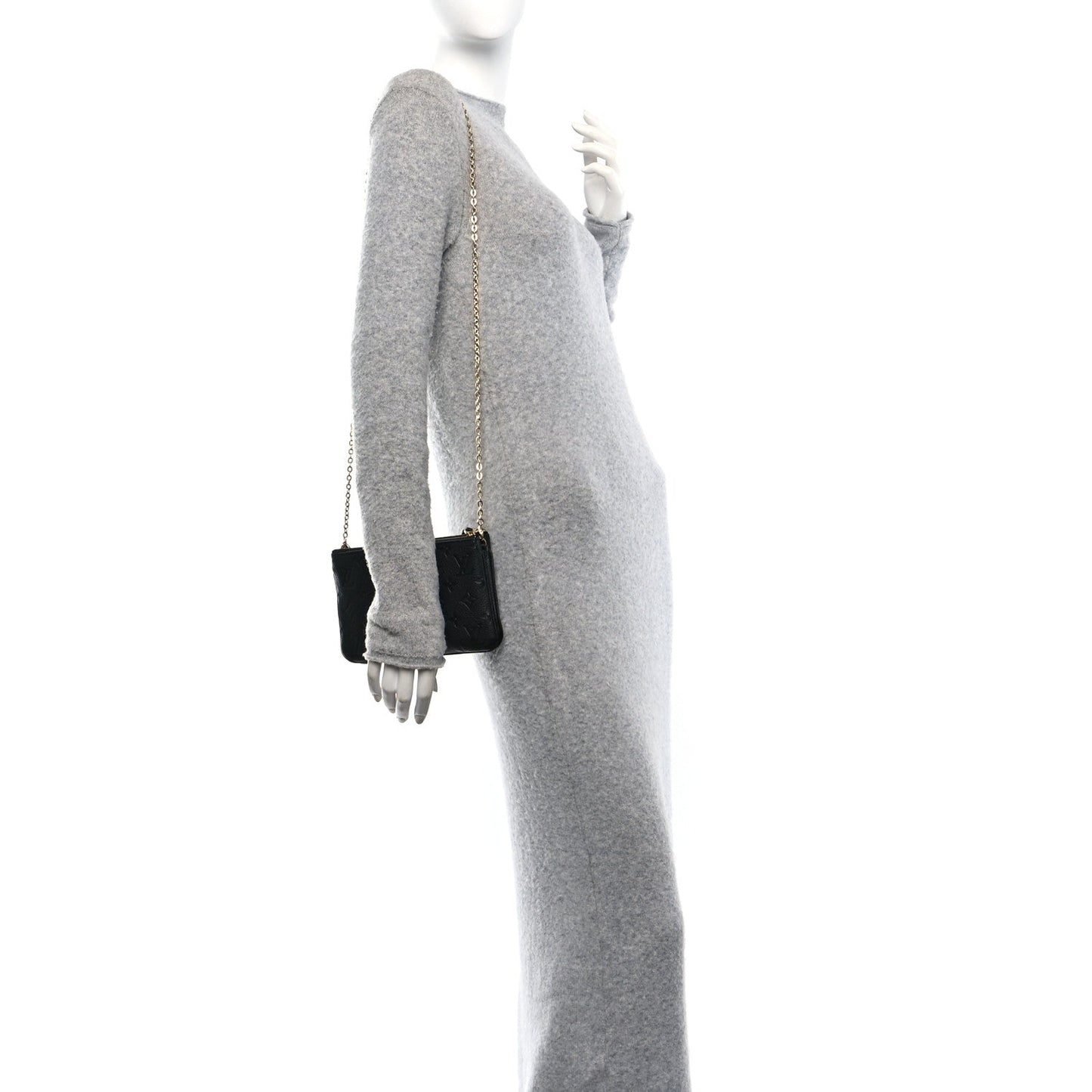 Louis Vuitton Empreinte Double Zip Pochette Monogram Leather Bag - Black