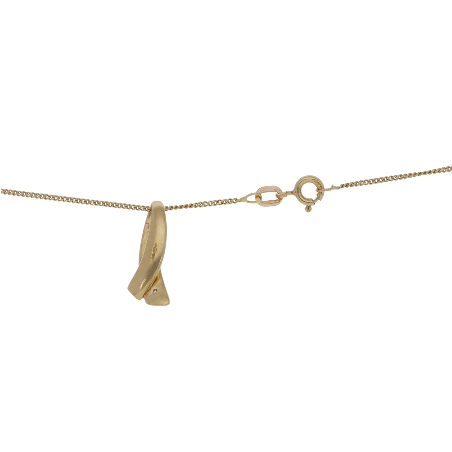 9ct Gold 0.02ct Diamond Dress/Cocktail Pendant With Chain